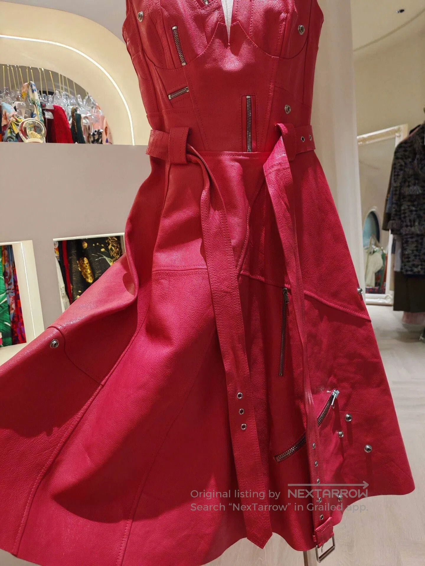 Alexander McQueen Alexander McQueen Leather Dress. Size M / US 6-8 / IT 42-44 - 3 Thumbnail