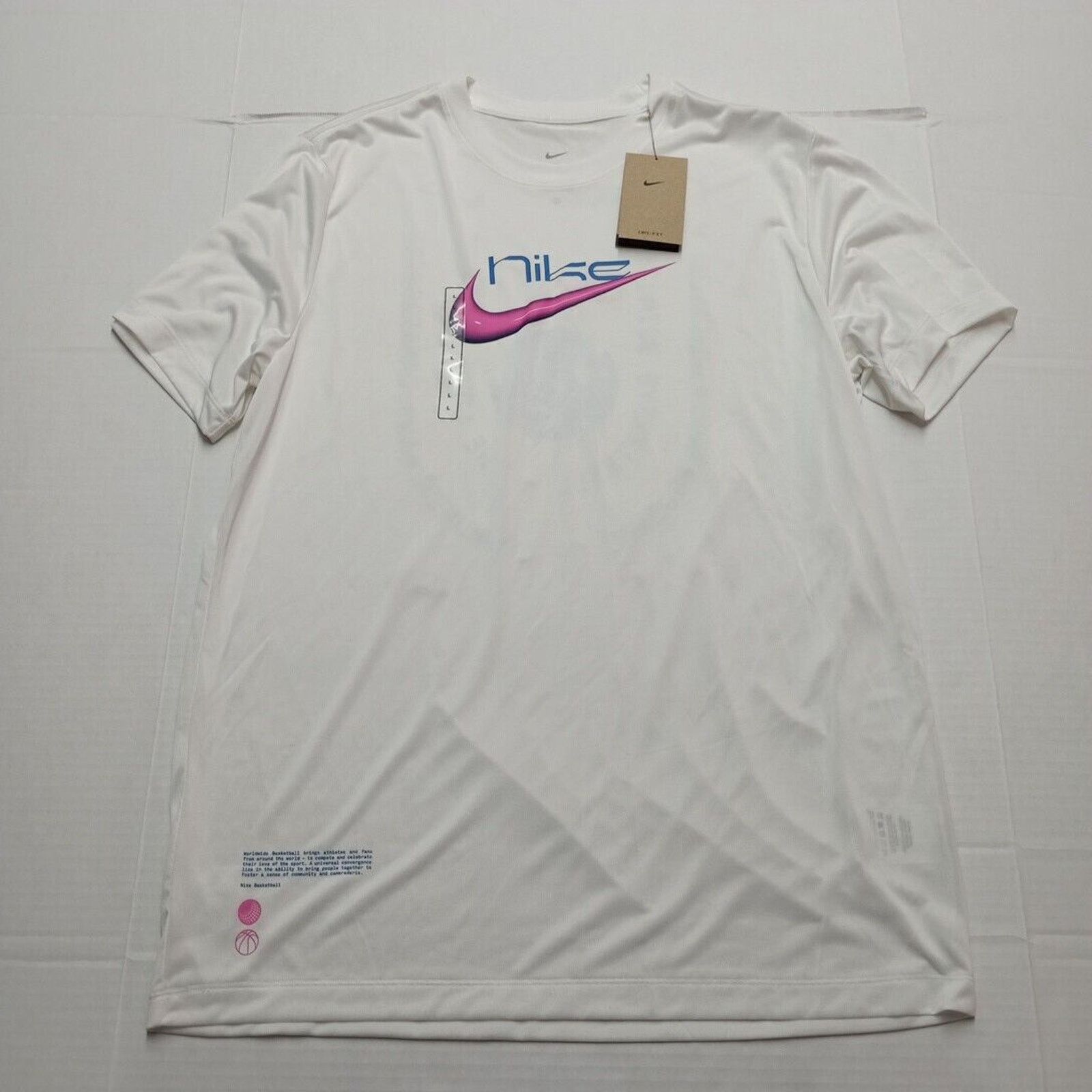 Nike Nike Basketball "Worldwide Wordsmith" T-Shirt Men's L White Size US L / EU 52-54 / 3 - 1 Thumbnail