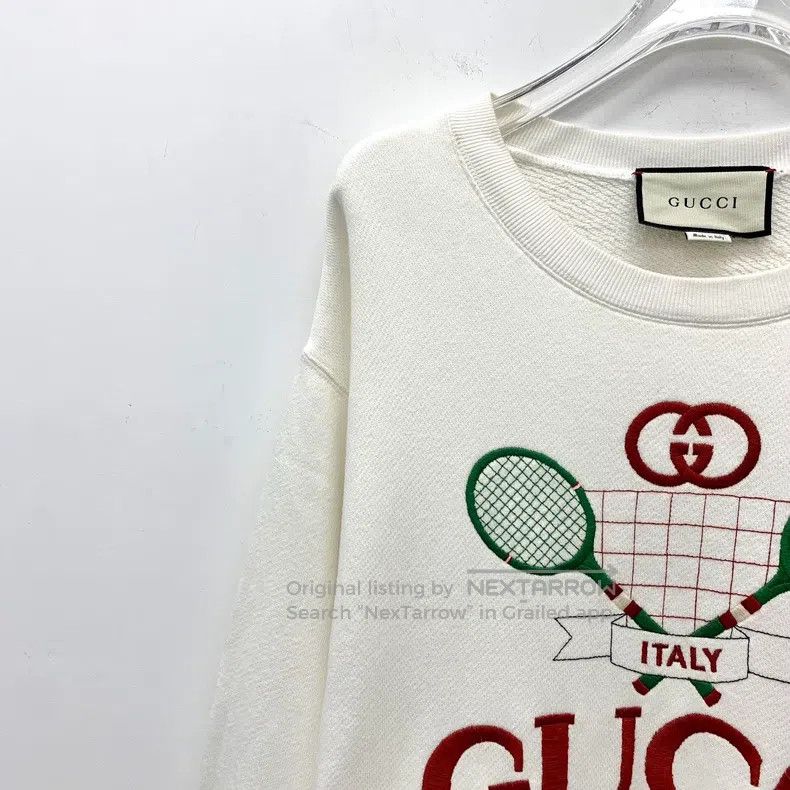 Gucci Gucci White logo letter net photo embroidered cotton round Size US S / EU 44-46 / 1 - 3 Thumbnail