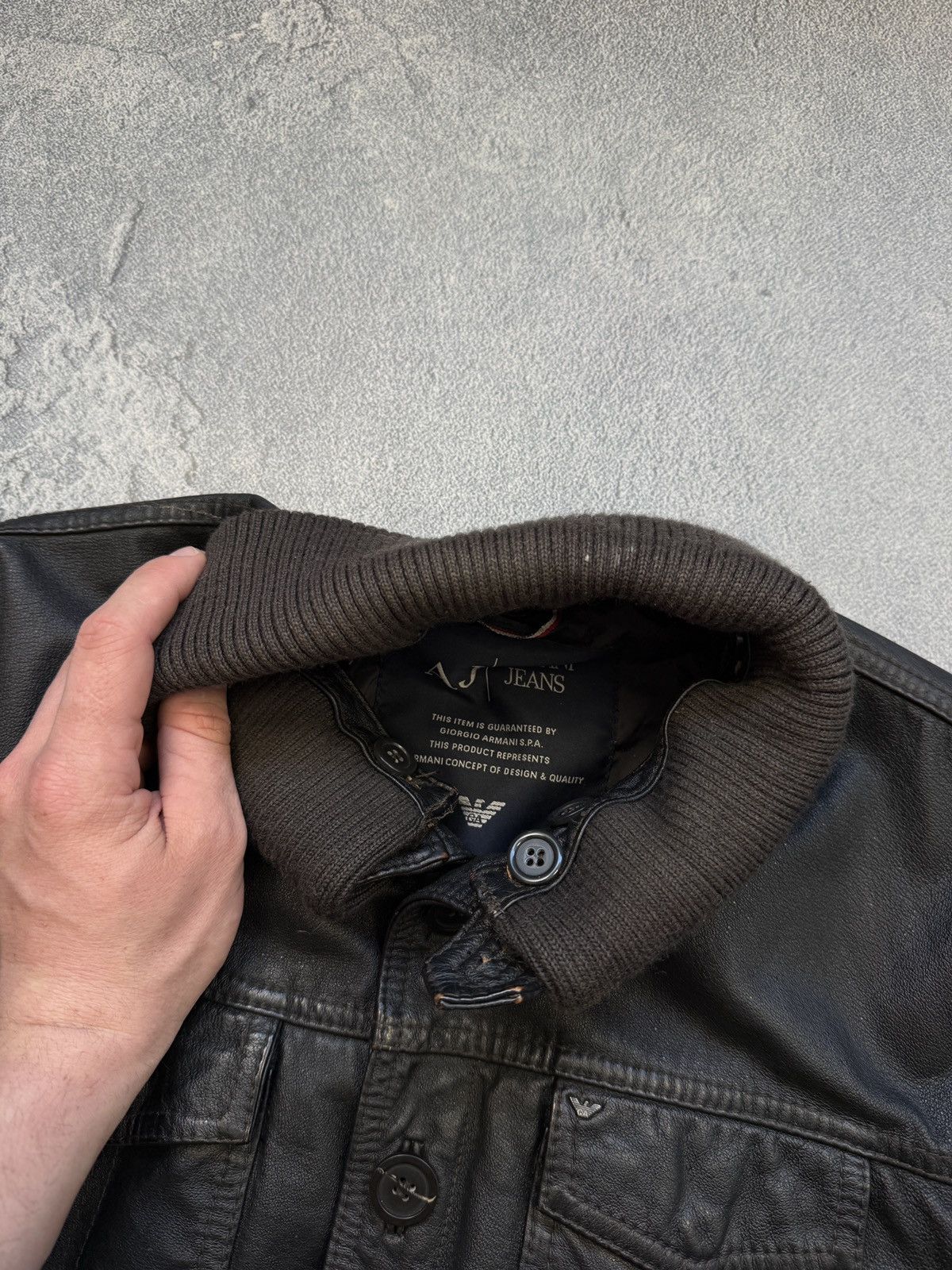 Giorgio Armani Vintage Giorgio Armani Leather Jacket Size L Size US L / EU 52-54 / 3 - 12 Thumbnail
