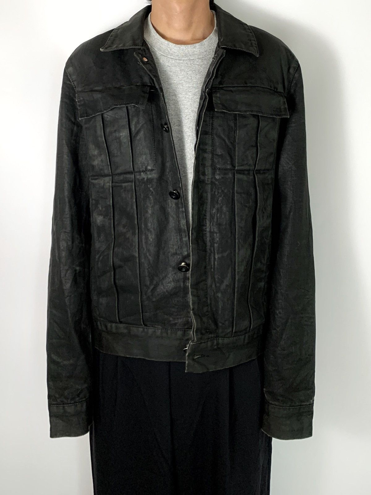 KMRii Black waxed jacket ifsx lgb style PWD Size US L / EU 52-54 / 3 - 16 Thumbnail