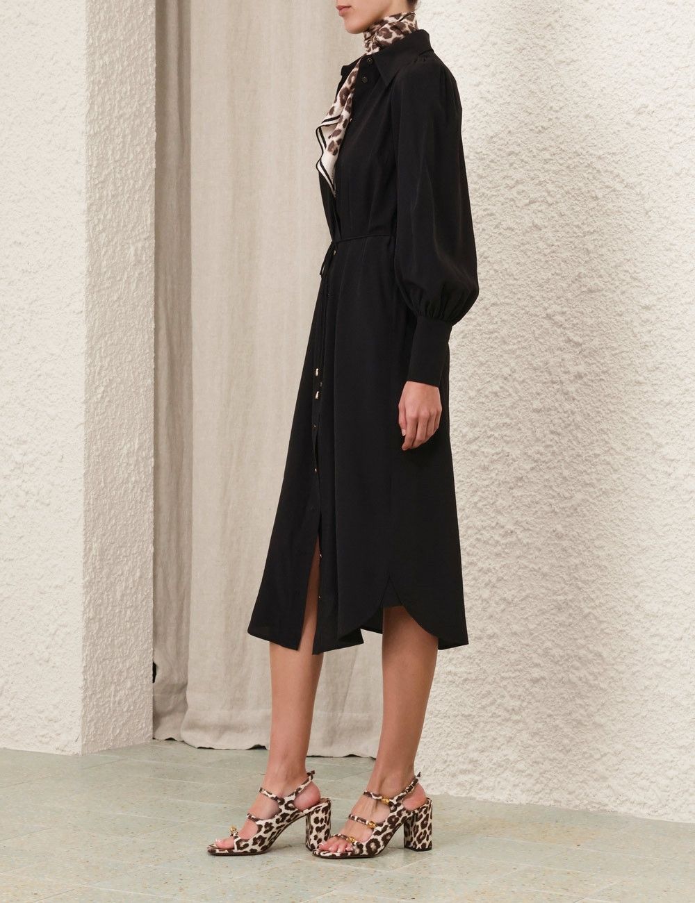 Zimmermann oc11z0825 Shirt Midi Dress in Black Size XS / US 0-2 / IT 36-38 - 8 Thumbnail