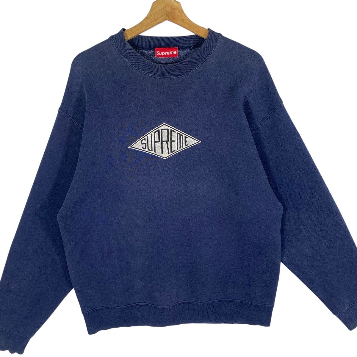 Supreme × Vintage Vintage 90s Supreme Sweatshirt L Size Blue Colour Size US L / EU 52-54 / 3 - 4 Thumbnail