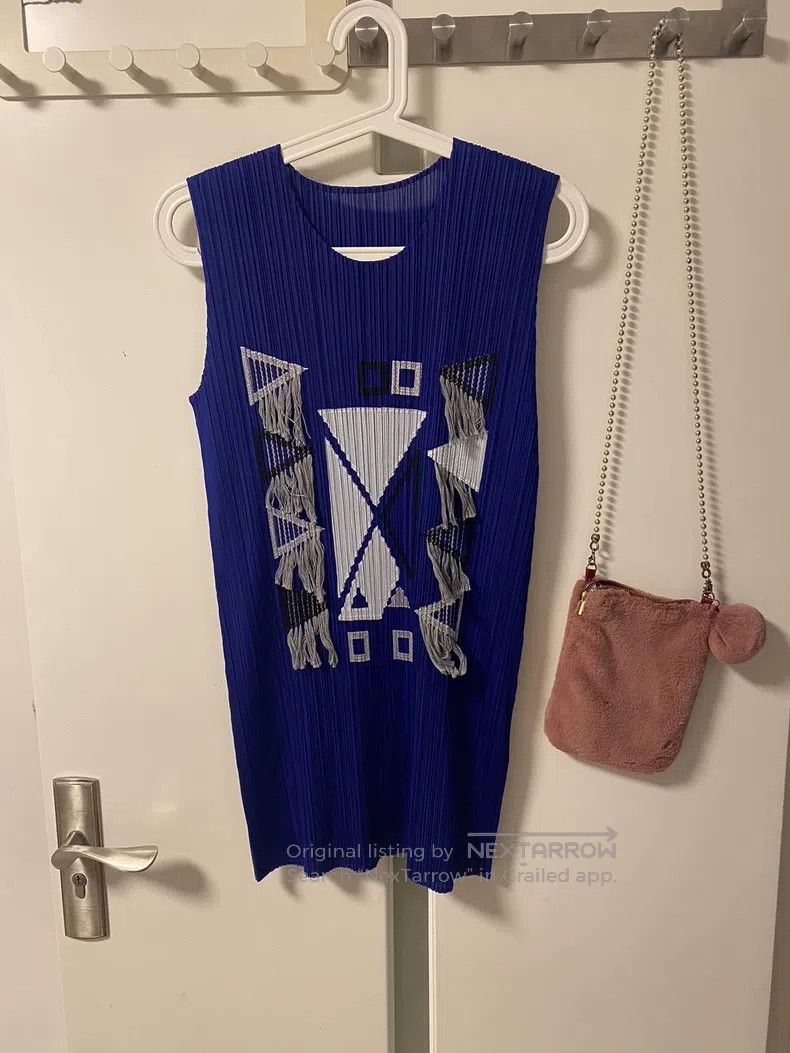Issey Miyake Issey Miyake Ruched Sleeveless Tassel Patchwork Top Size L / US 10 / IT 46 - 2 Thumbnail