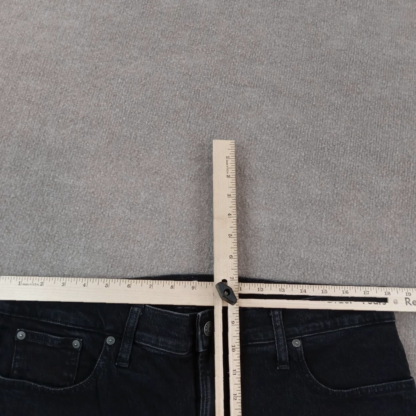 Madewell Madewell Women's Black Mid-Rise Skinny Jeans, Size 36, Cotton Stretch Denim, 5-Pocket Size 36" / US 14 / IT 50 - 4 Thumbnail