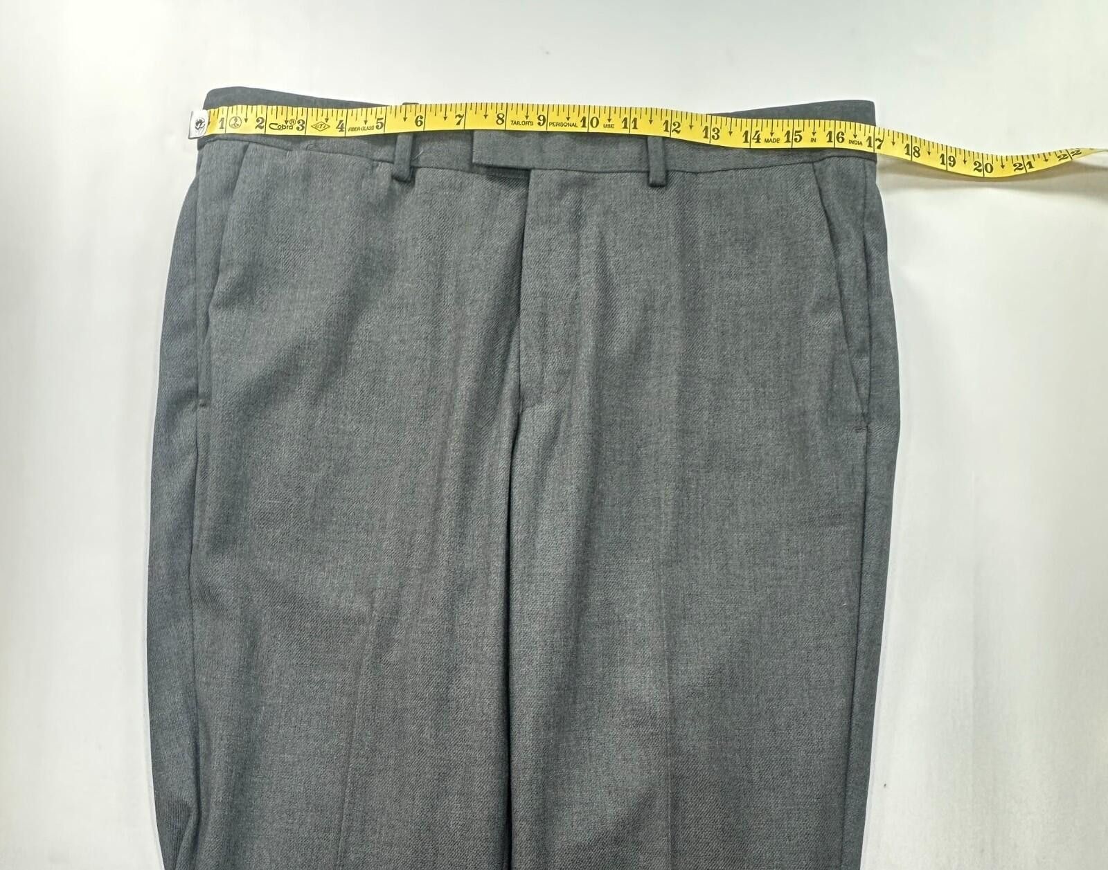 H&M H&M Slim Fit Flat Front Regular Dress Pants Gray Mens 34/30 Size US 34 / EU 50 - 3 Thumbnail