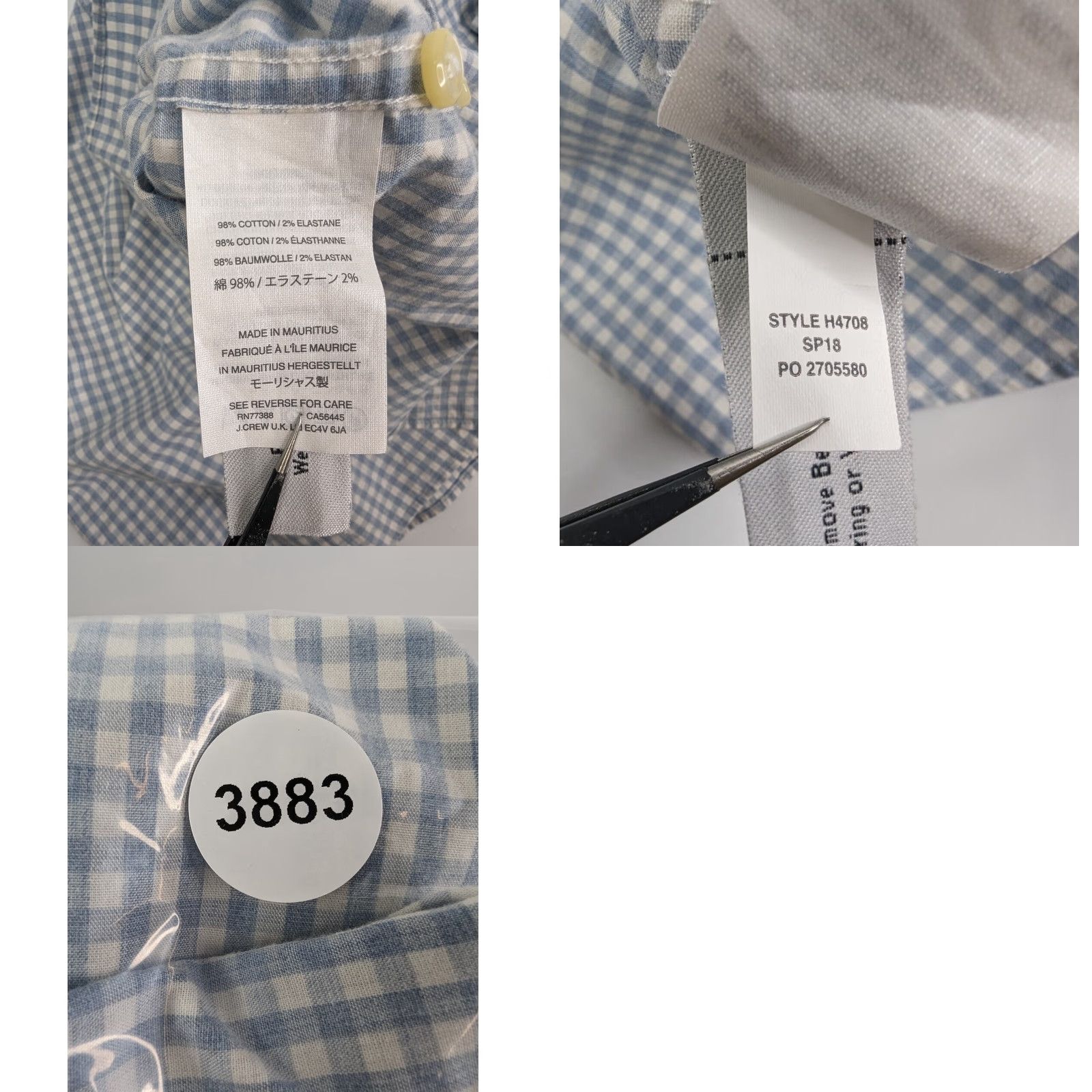 J.Crew J.CREW Button-Down Shirt Men L Blue Cotton Plaid Gingham/Checkered 100% Cotton Classic Fit Casual Workwear Size US L / EU 52-54 / 3 - 8 Thumbnail