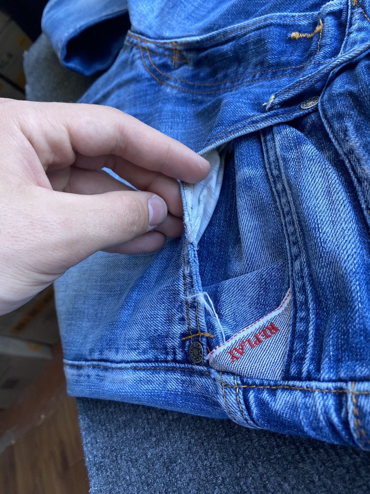 Replay 🔥Opium Punk Replay blue jeans 32 marnel washed faded Size US 32 / EU 48 - 13 Thumbnail