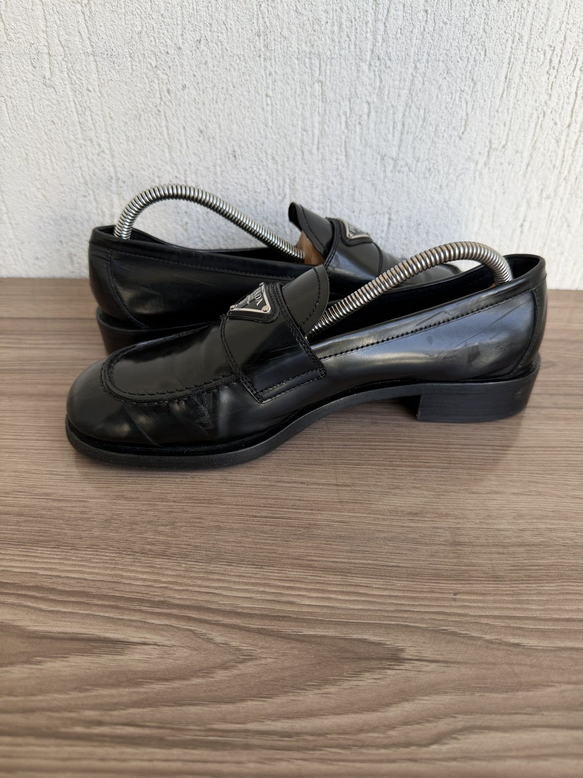 Prada ❤️🔥 brushed leather loafers Size US 9 / IT 39 - 13 Thumbnail