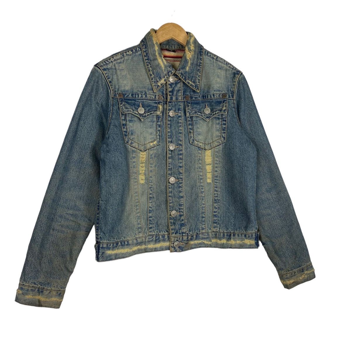 Japanese Brand Denim JK Style Distressed Denim Jacket Size US M / EU 48-50 / 2 - 2 Thumbnail