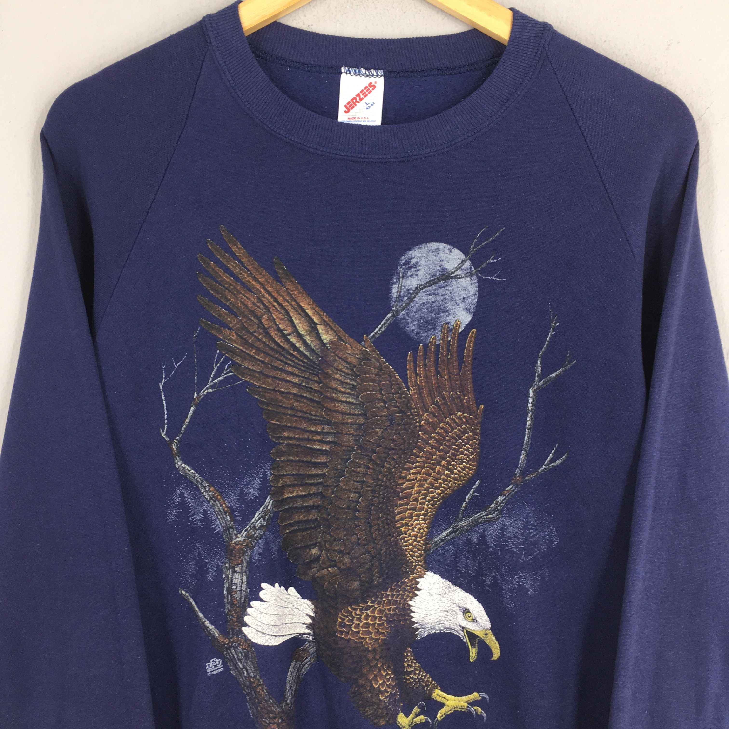 Habitat × Vintage Vintage 90s Alaska Bald Eagles Blue Sweatshirt Large Size US L / EU 52-54 / 3 - 2 Thumbnail