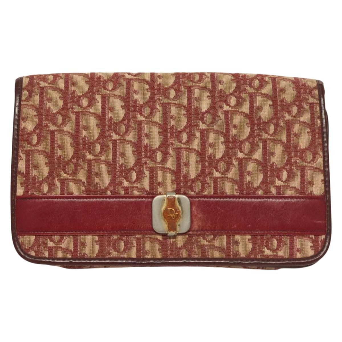 Dior DIOR Trotter Canvas Chain Shoulder Bag Red Gold Size ONE SIZE - 2 Thumbnail
