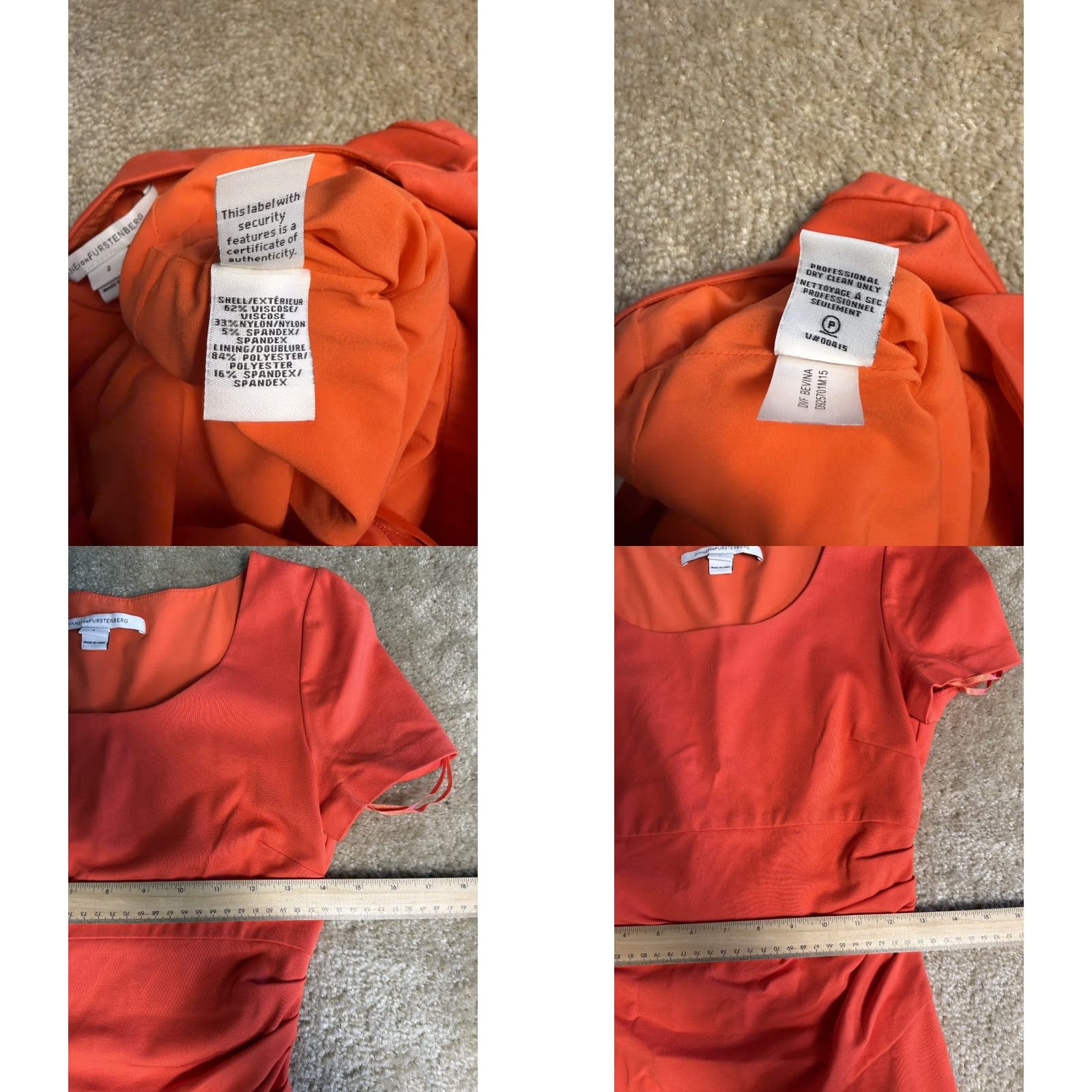 Diane von Furstenberg Diane von Furstenberg Dress Womens 2 Red Midi Size Cocktail Business F421 Size XS / US 0-2 / IT 36-38 - 8 Thumbnail