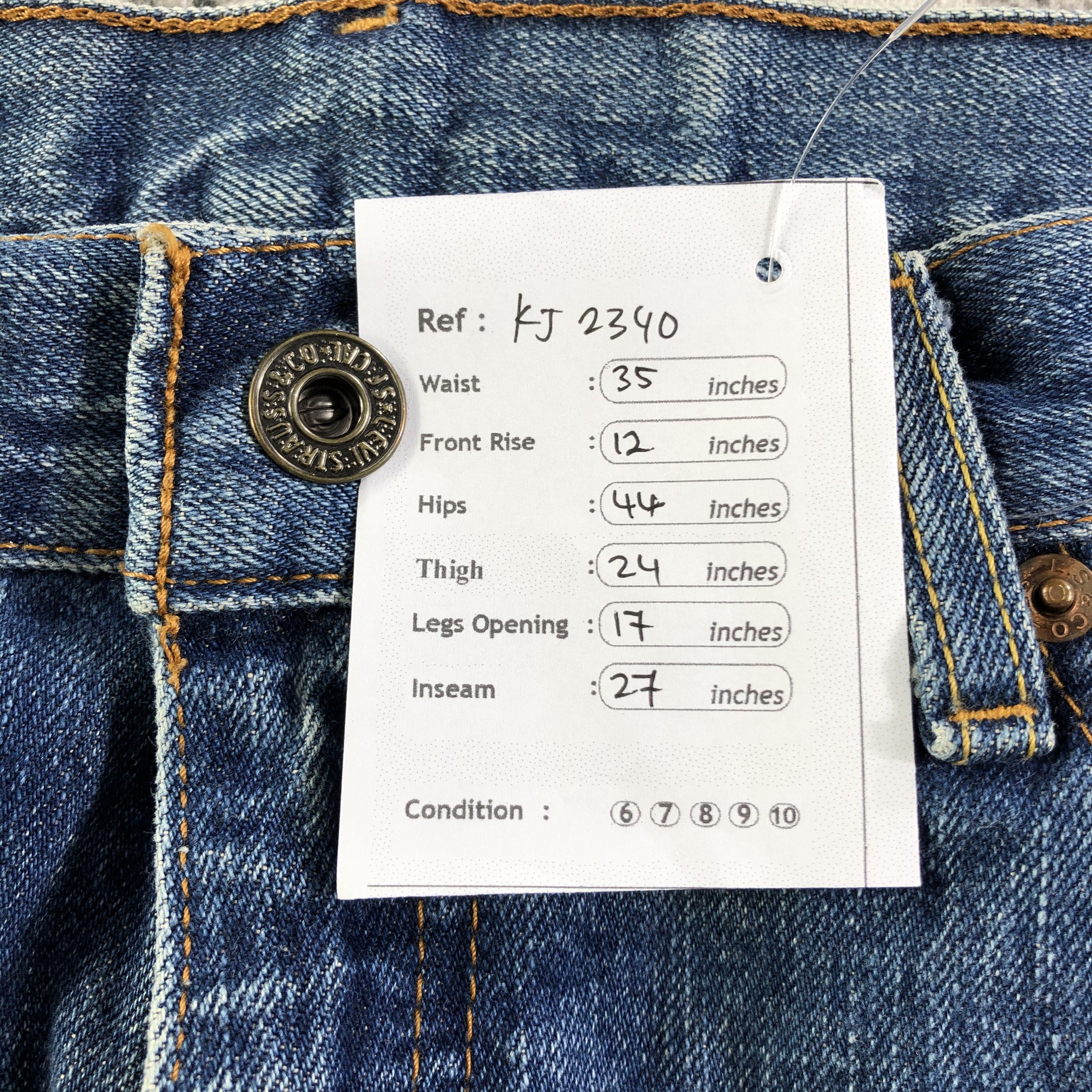 Levi's Vintage Levis 502 Jeans Distressed Denim KJ2340 Size US 35 - 11 Thumbnail