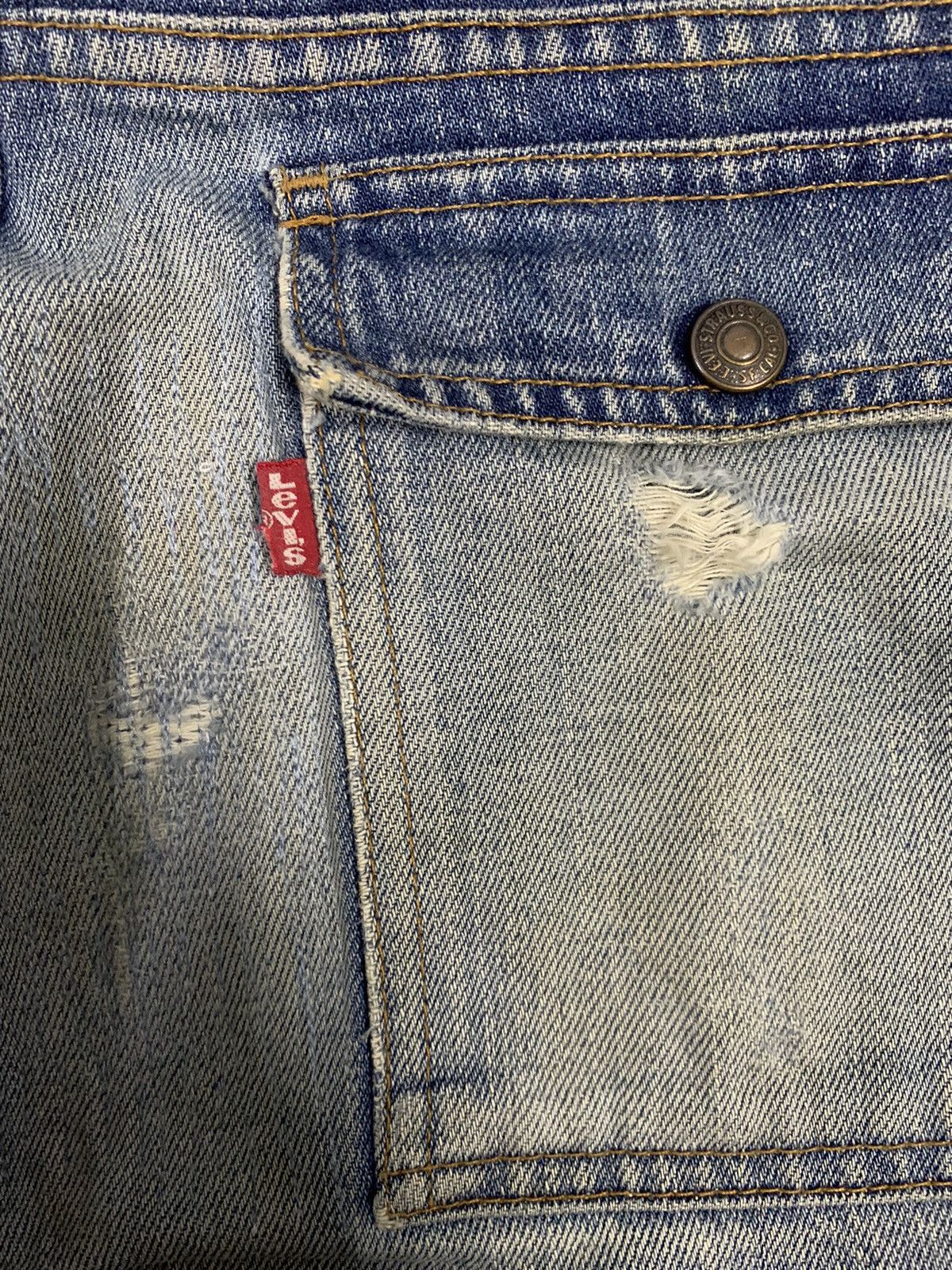 Levi's Vintage 90s Levis Red Tab Distressed Bush Denim Pants Size US 29 - 20 Thumbnail