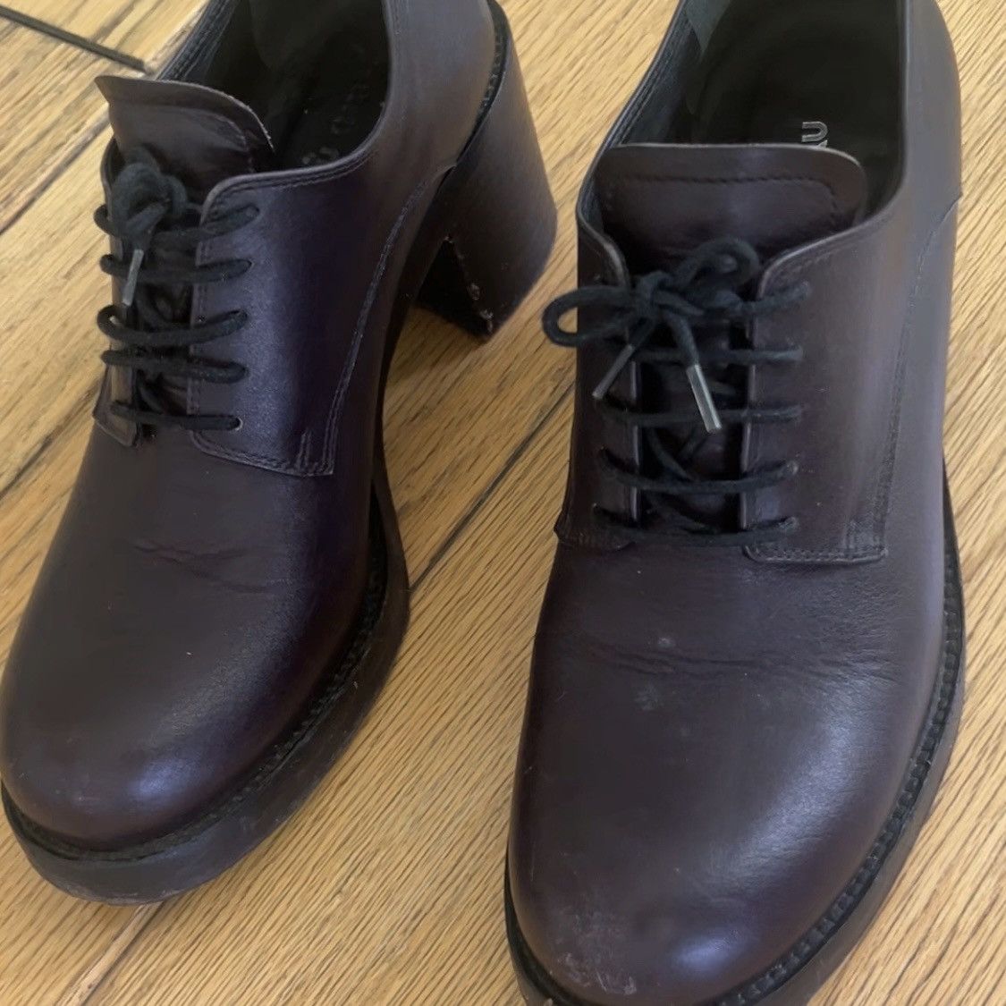 Miu Miu Miu Miu Leather Platform Oxford Heels Size US 5.5 / IT 35.5 - 8 Thumbnail