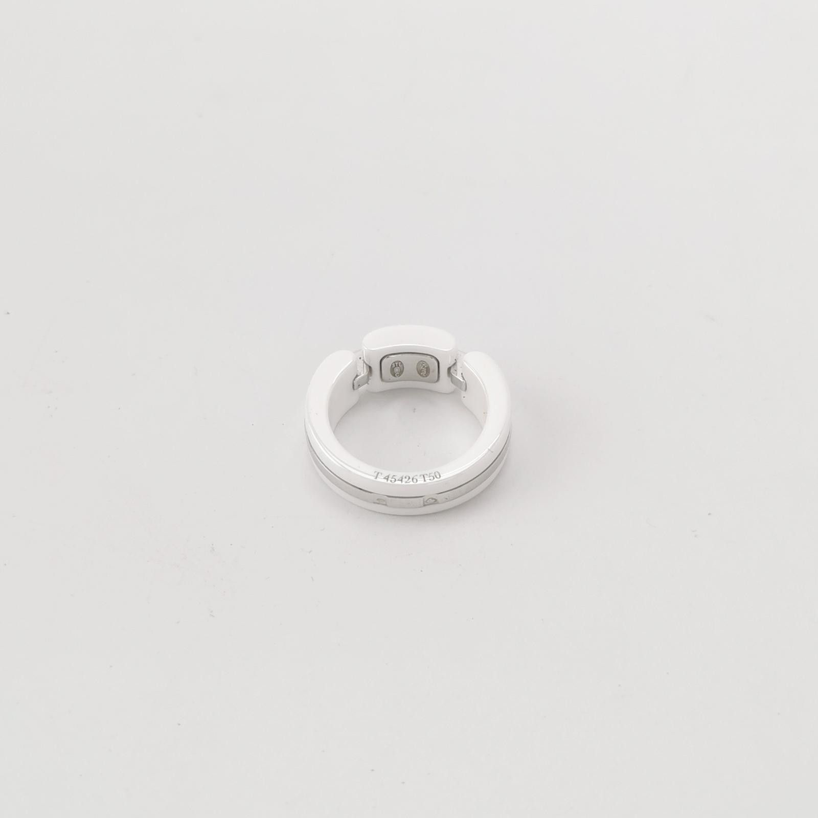 Chanel Chanel Ultra 18K White Gold Diamond Ceramic Geometric Ring Size ONE SIZE - 2 Thumbnail