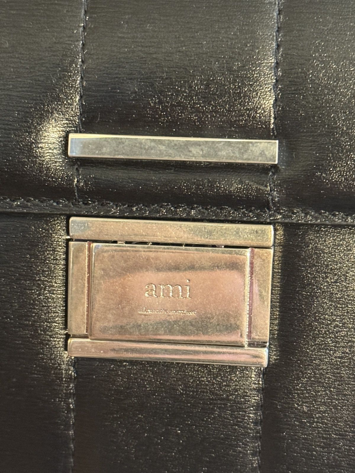 AMI AMI Le Deja Vu Quilted Black Leather Luggage Bag with Tags Size ONE SIZE - 5 Thumbnail