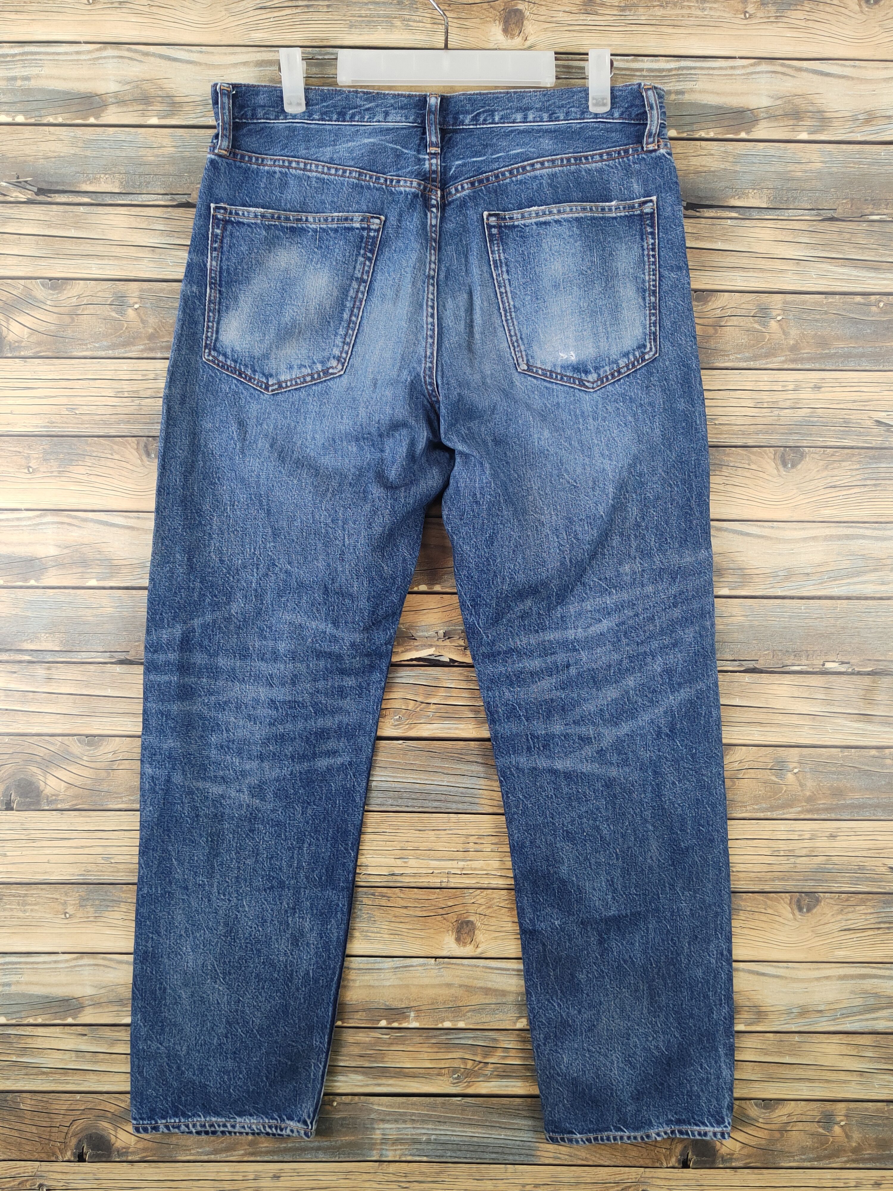 GU GU Dark Blue Distressed Ripped denim Jeans #W1873 Size US 33 - 7 Thumbnail