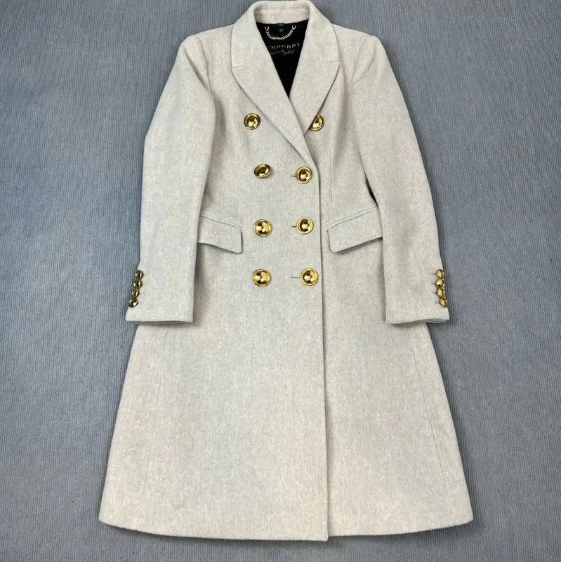 Burberry Burberry Grey Wool Women's Trench Coat Size L / US 10 / IT 46 - 1 Thumbnail