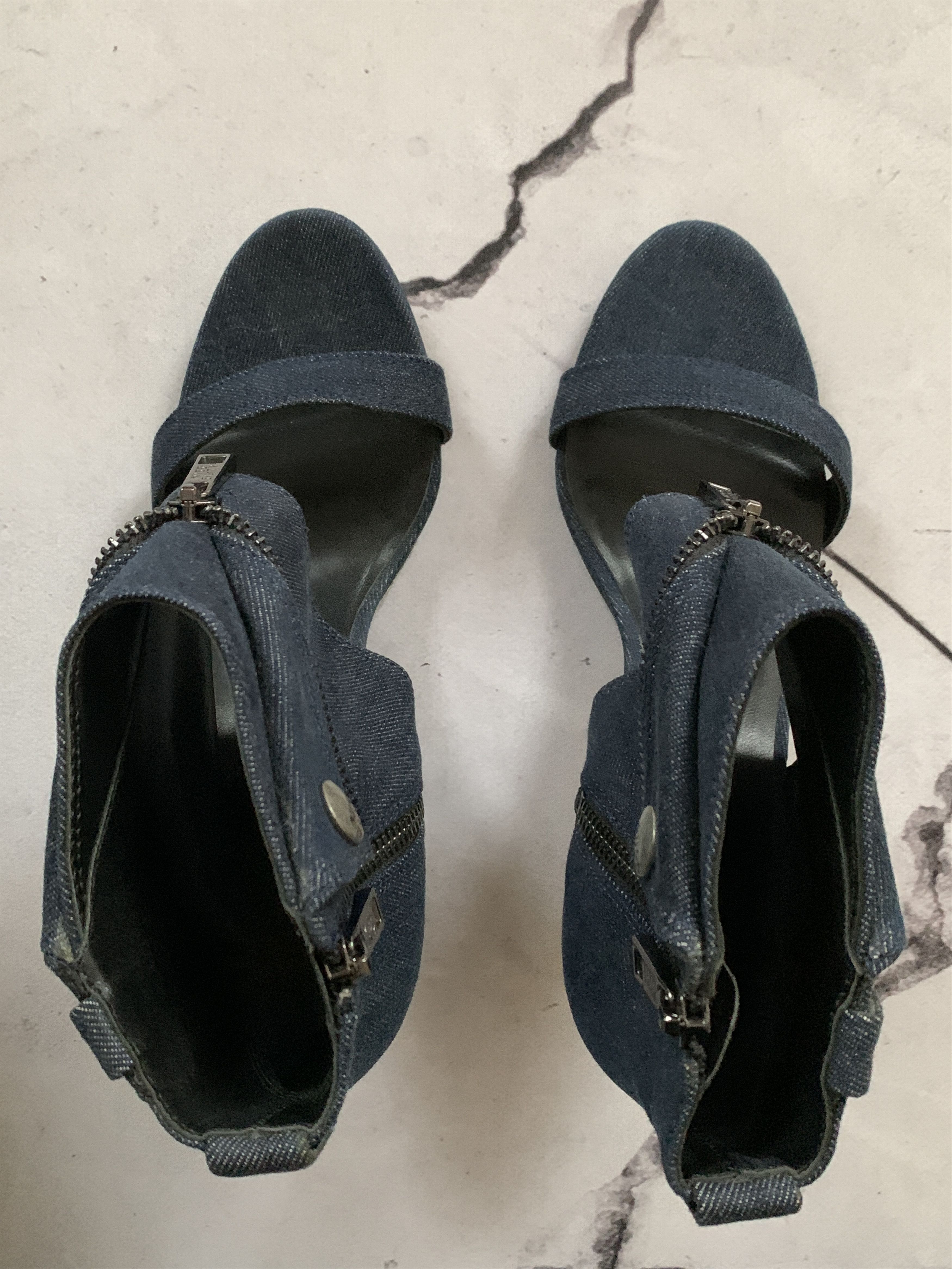 Miss Sixty Miss Sixty Blue Denim Ankle High Heels Zipper Y2K Grunge Size US 8.5 / IT 38.5 - 7 Thumbnail