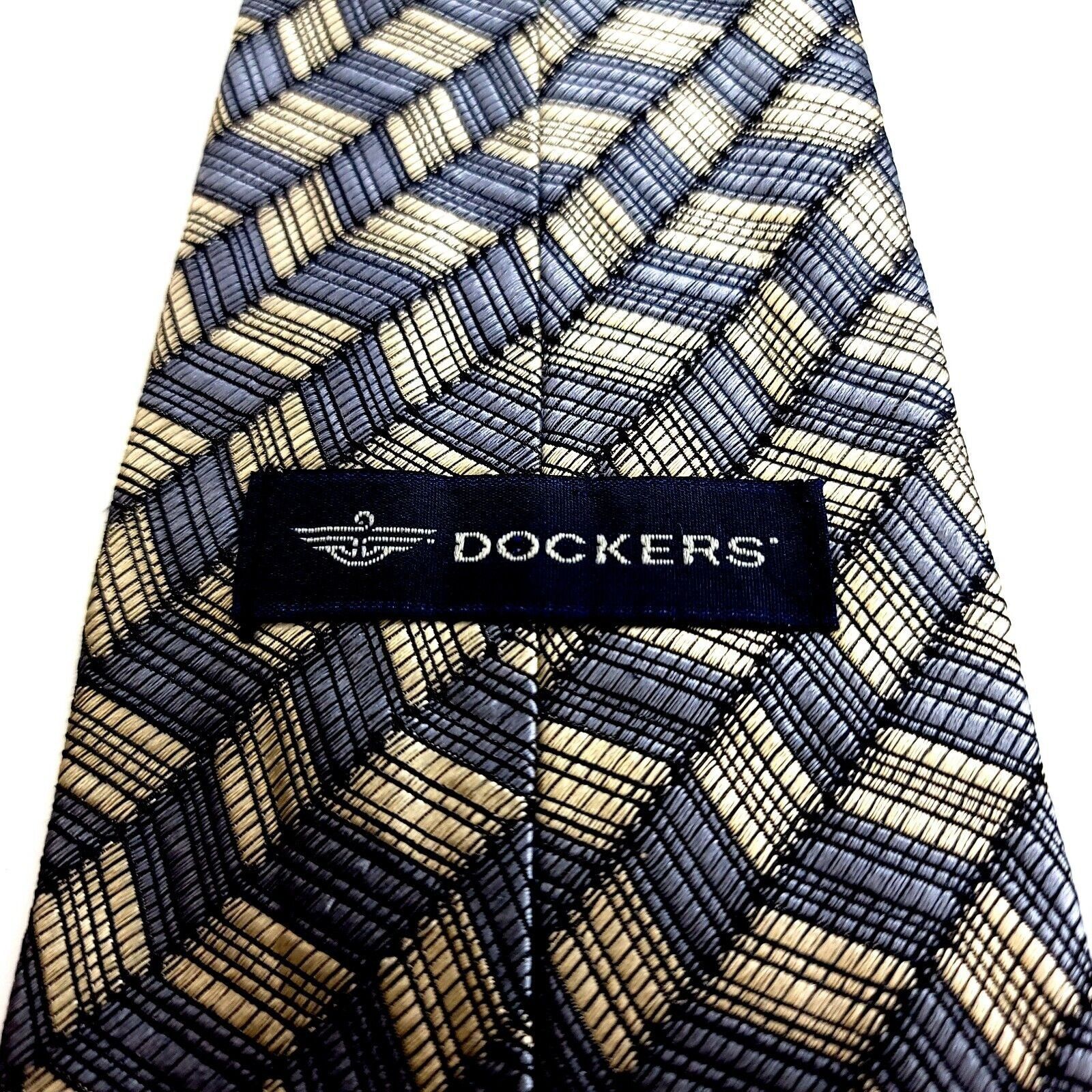 Dockers Dockers Abstract Geometric Woven Tan Gray Du Pont Teflon Wid Size ONE SIZE - 3 Thumbnail