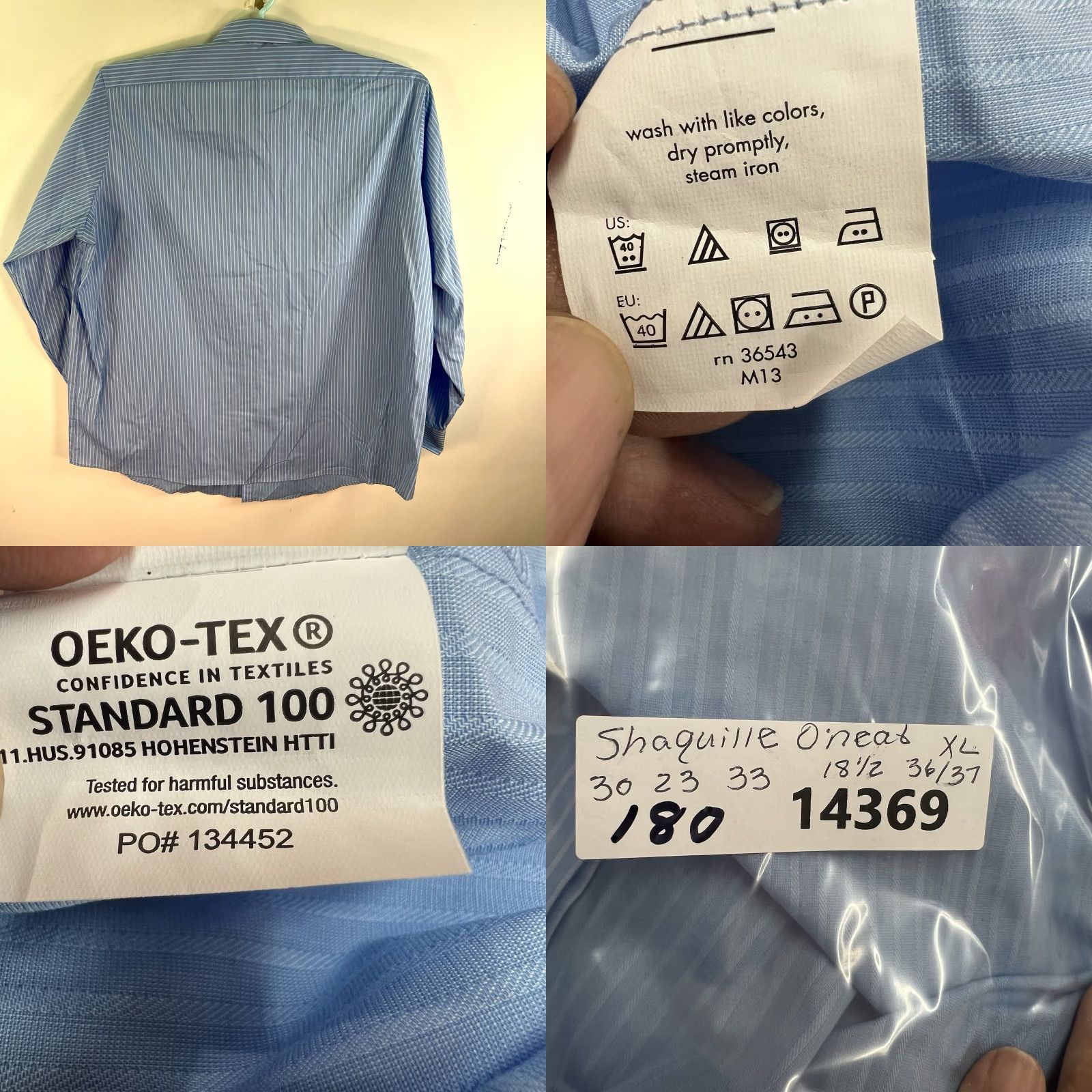 Vintage VINTAGE O'Neal Men's Dress Shirt Shirt Adults Large Blue Striped Business Casual Formal 80s Size 48R - 8 Thumbnail