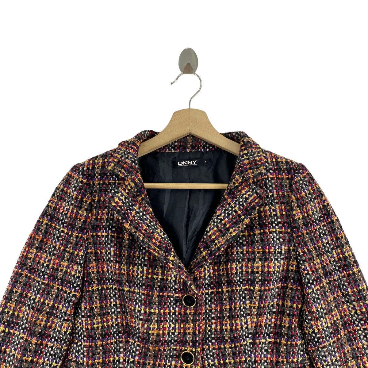 DKNY × Donna Karan × Vintage Vintage DONNA KARAN New York DKNY Check Tartan Design Tweed Size S / US 4 / IT 40 - 2 Thumbnail