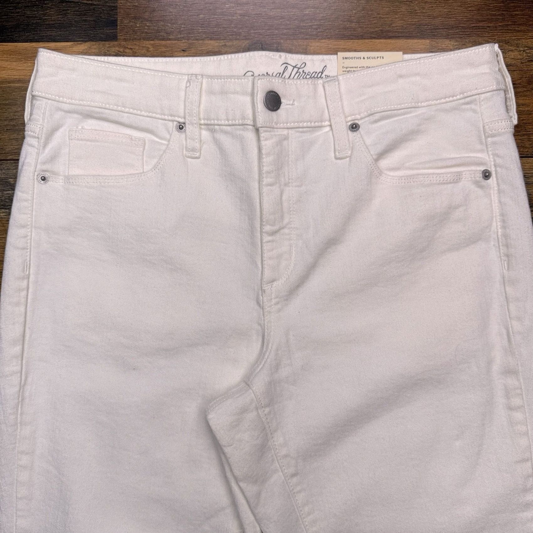 Vintage Universal Thread White High Rise Skinny Jeans 10 30R Stretch Denim Women's Jeans Slim 5-Pocket Size 32" / US 10 / IT 46 - 3 Thumbnail