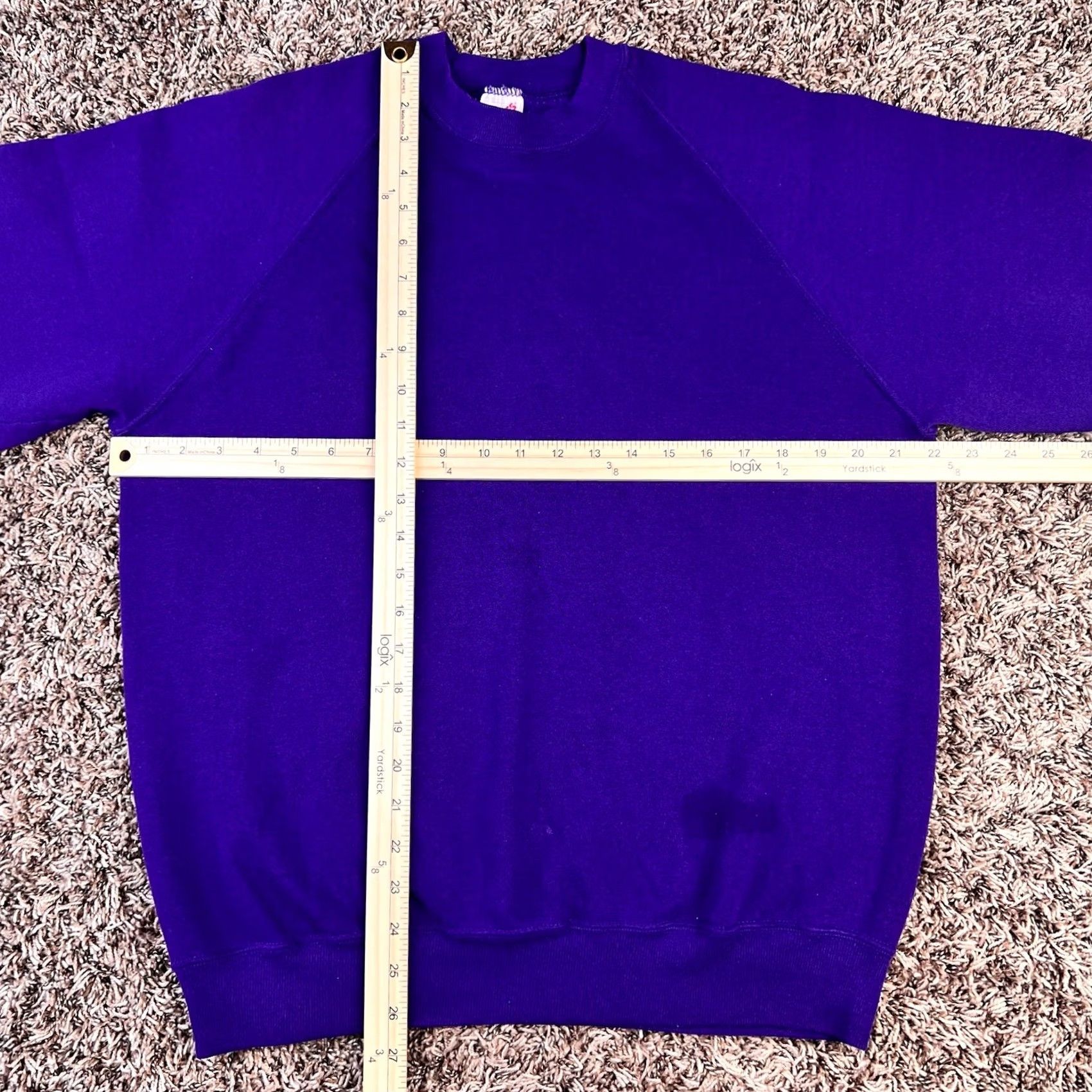 Jerzees VINTAGE Jerzees Sweatshirt Raglan Crewneck Purple 90s XL Adults Unisex United States USA Size US XL / EU 56 / 4 - 6 Thumbnail