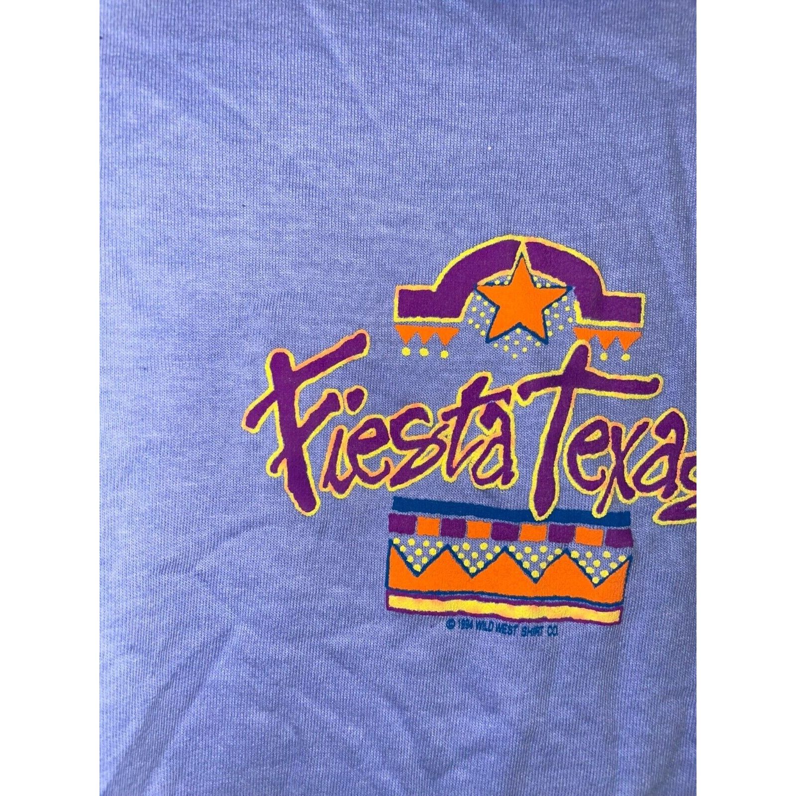 Vintage Vintage Fiesta Shirt TX Texas Oneita Blue Tee 90s 90s Medium Size US M / EU 48-50 / 2 - 3 Thumbnail