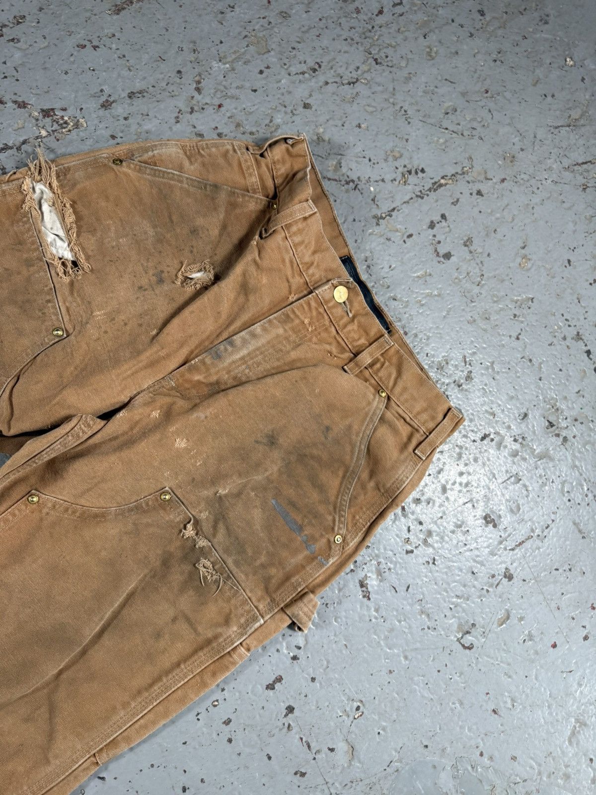 Carhartt Thrashed Distressed Faded Carhartt Double Knees Pants Size US 30 / EU 46 - 2 Thumbnail