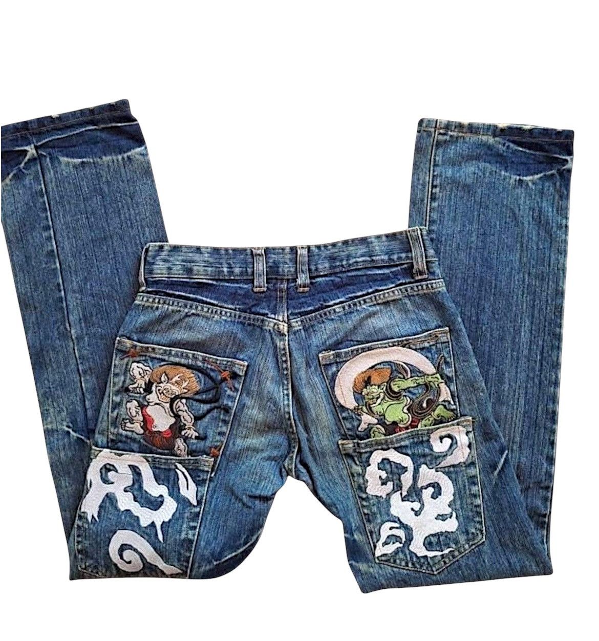 Japanese Brand Japanese Gaijin Embroidery Tatoo Traditional Japan Jeans Size US 31 - 3 Thumbnail