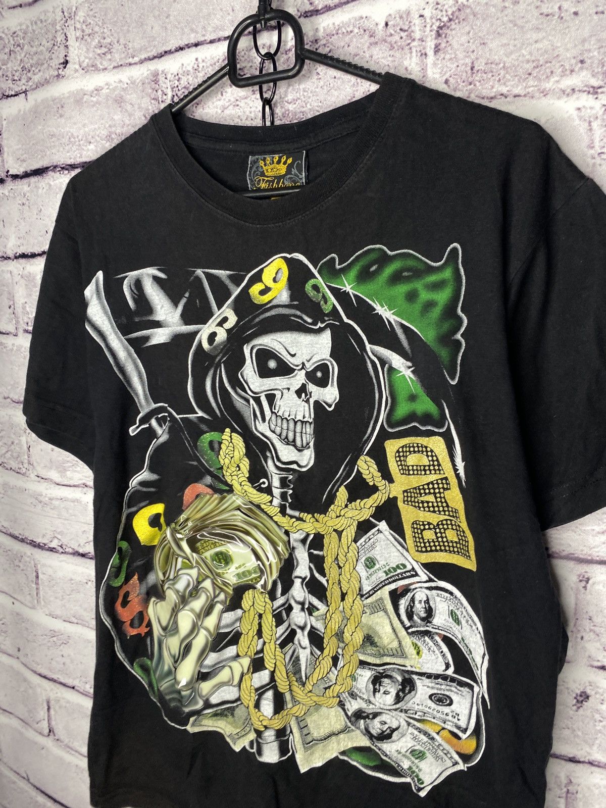 Affliction MENS Vintage Fishbone big logo money y2k streetwear Size US S / EU 44-46 / 1 - 2 Thumbnail