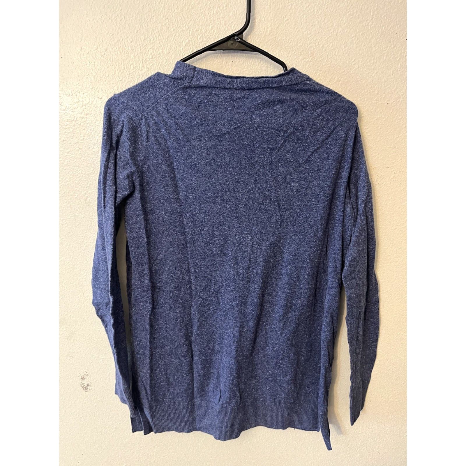 Gap Gap Cardigan Shirt Women S Blue Solid Long Sleeve Cotton Knit with Pockets, V-Neck, Button - Classic Brand Gap, Regular Size Size S / US 4 / IT 40 - 3 Thumbnail
