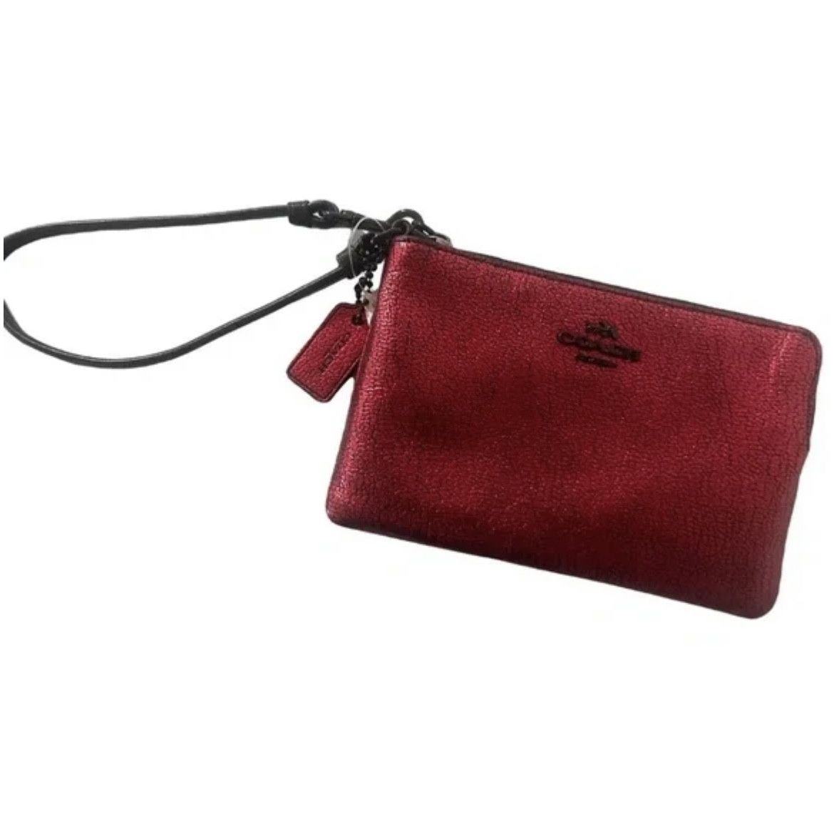Coach COACH Red Metallic Leather Wristlet Wallet Size ONE SIZE - 3 Thumbnail