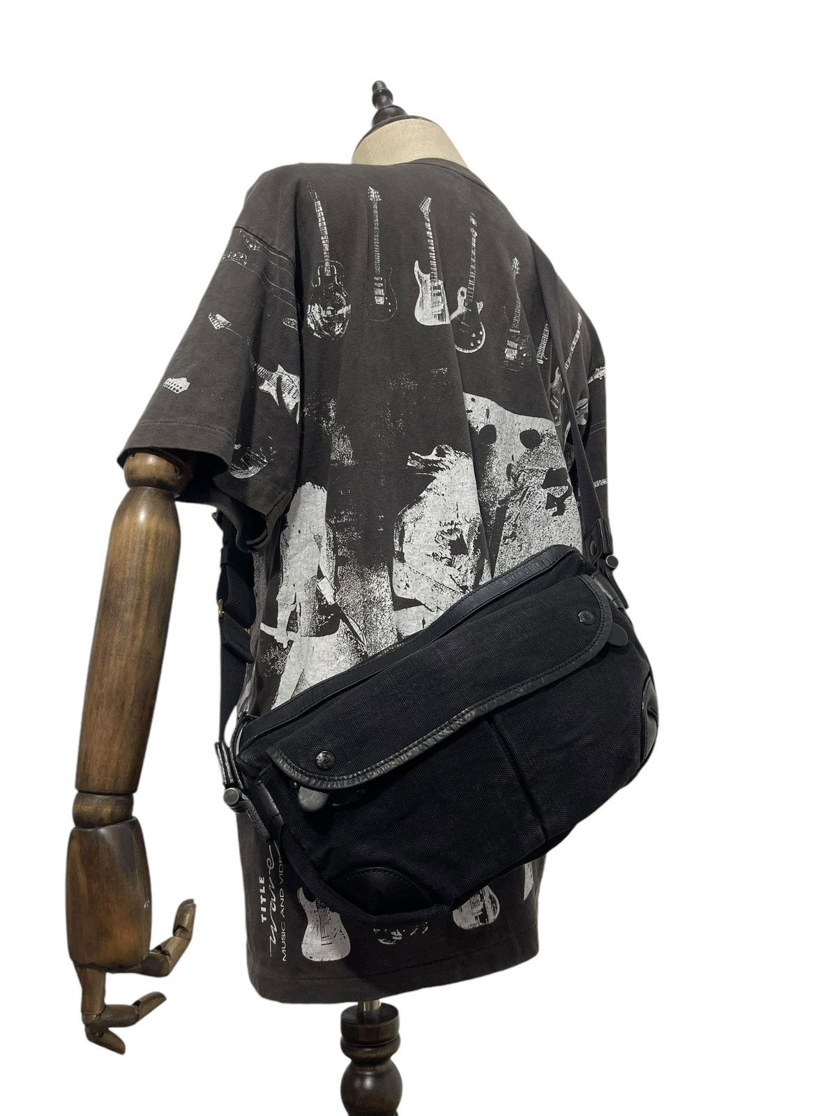 Japanese Brand Leather Cotton Canvas Birkenstock x Grips Cross Body Bag 5🟩 Size ONE SIZE - 2 Thumbnail