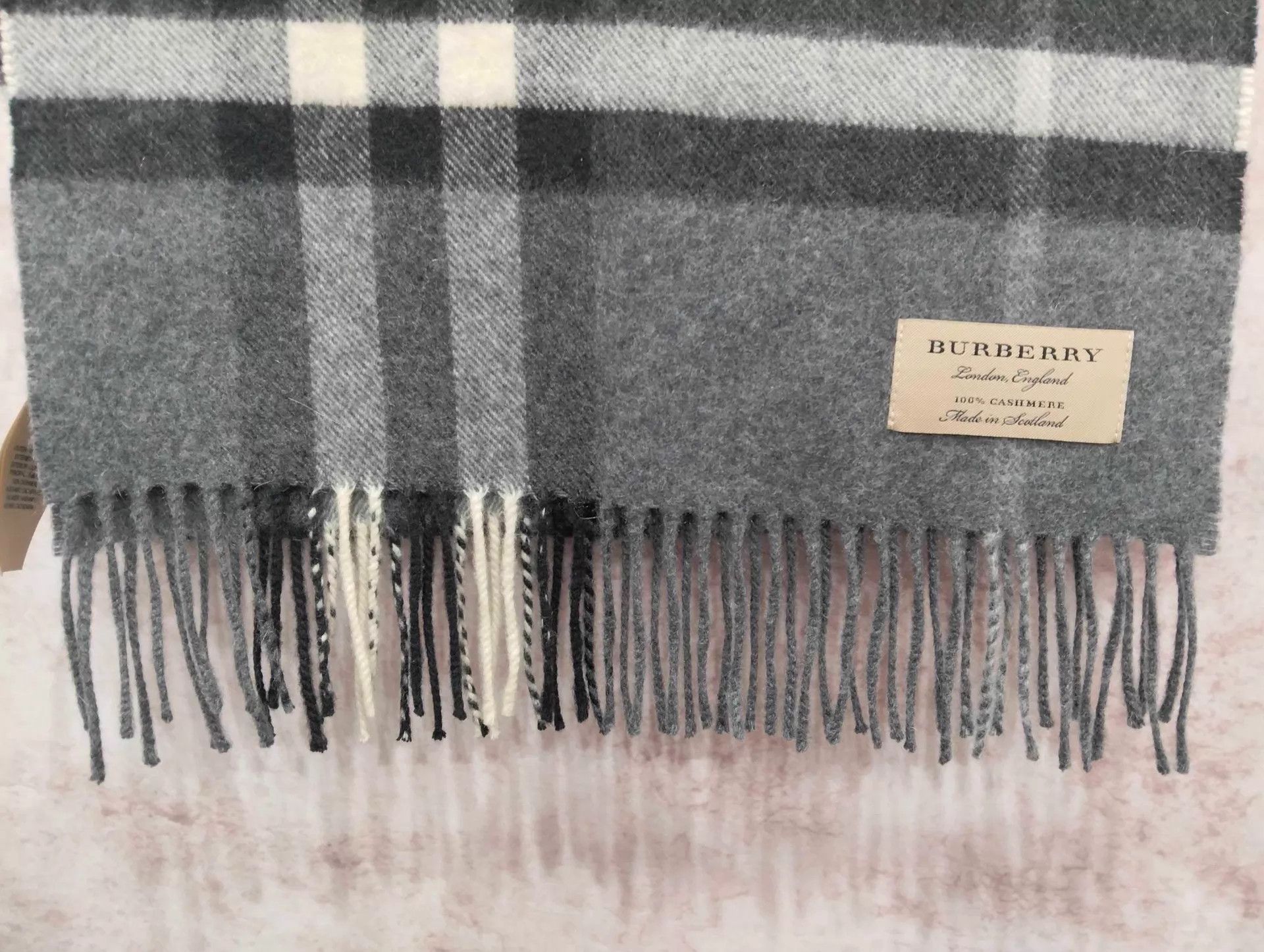 Burberry BURBERRY gray check scarf 95 New Size ONE SIZE - 3 Thumbnail