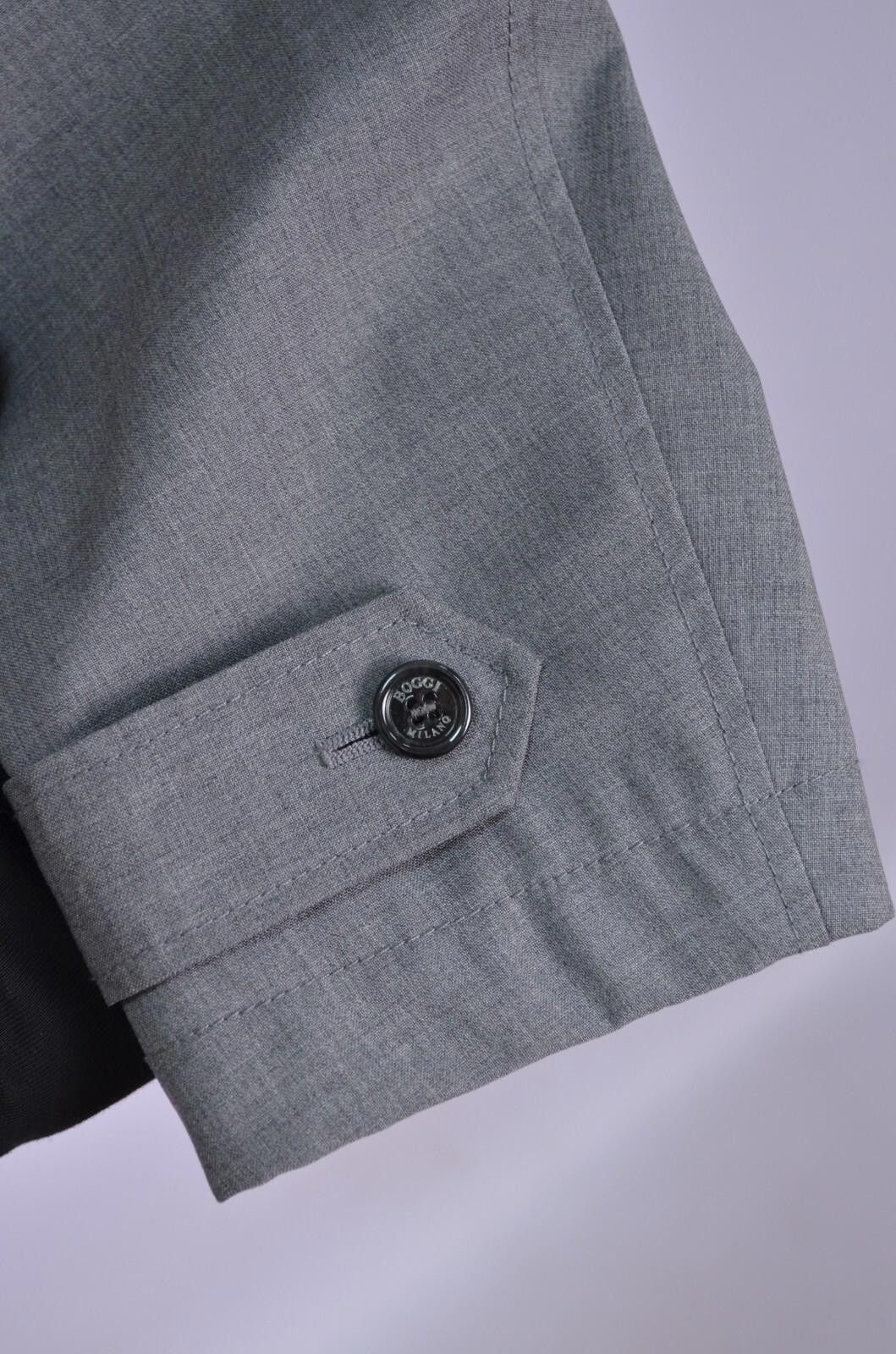 Boggi Mens Boggi Milano Wool Gray Stretch Trench Coat Jacket Sz 50 Size US L / EU 52-54 / 3 - 6 Thumbnail