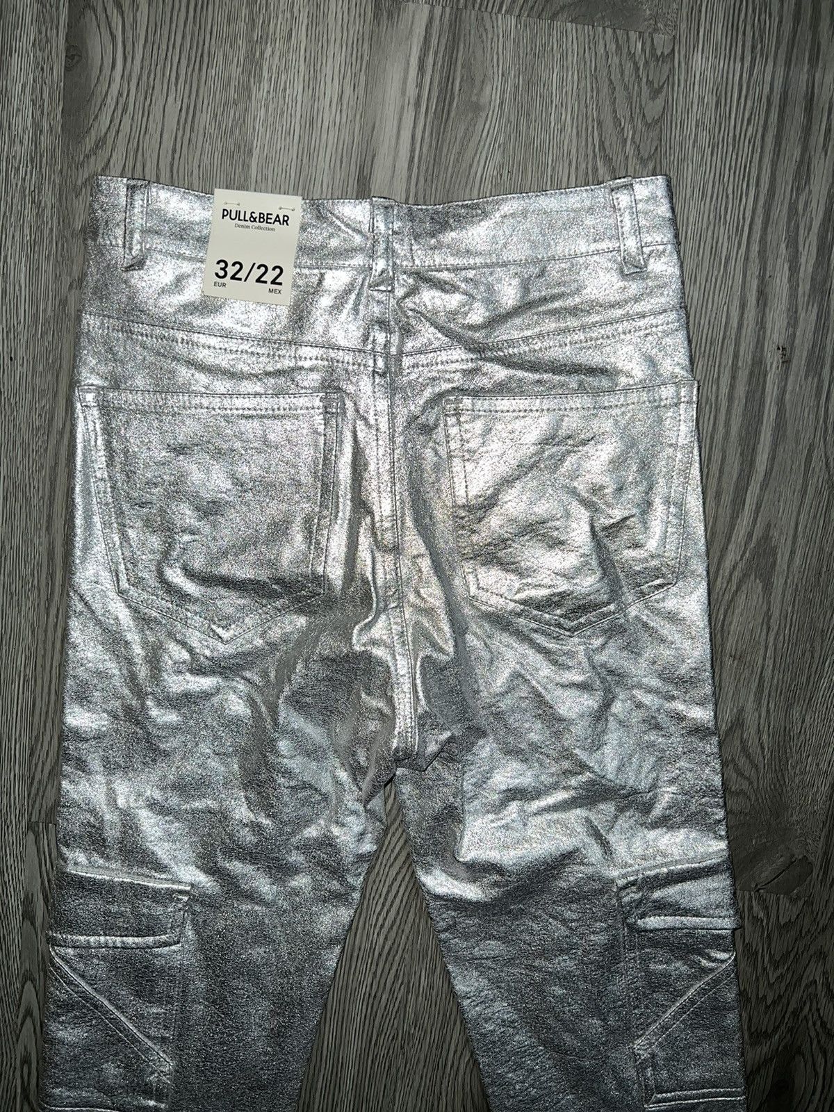 Designer Y2k pull&bear silver skinny pants 🪩💗 Size 24" / US 00 / IT 34 - 3 Thumbnail