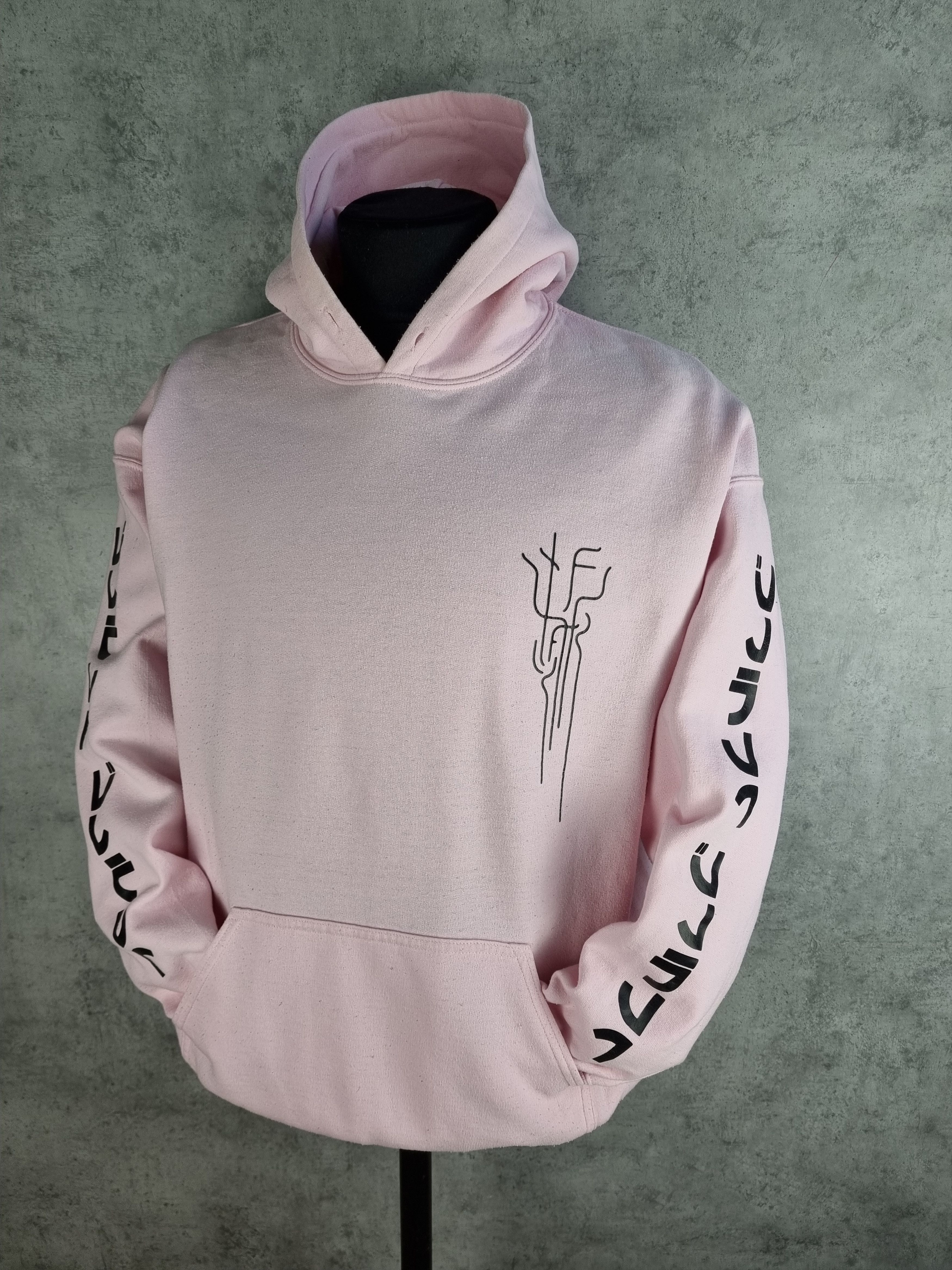 Anime × Japanese Brand Vintage Light Pink Symbols Design Hoodie Sweatshirt Size US XL / EU 56 / 4 - 16 Thumbnail
