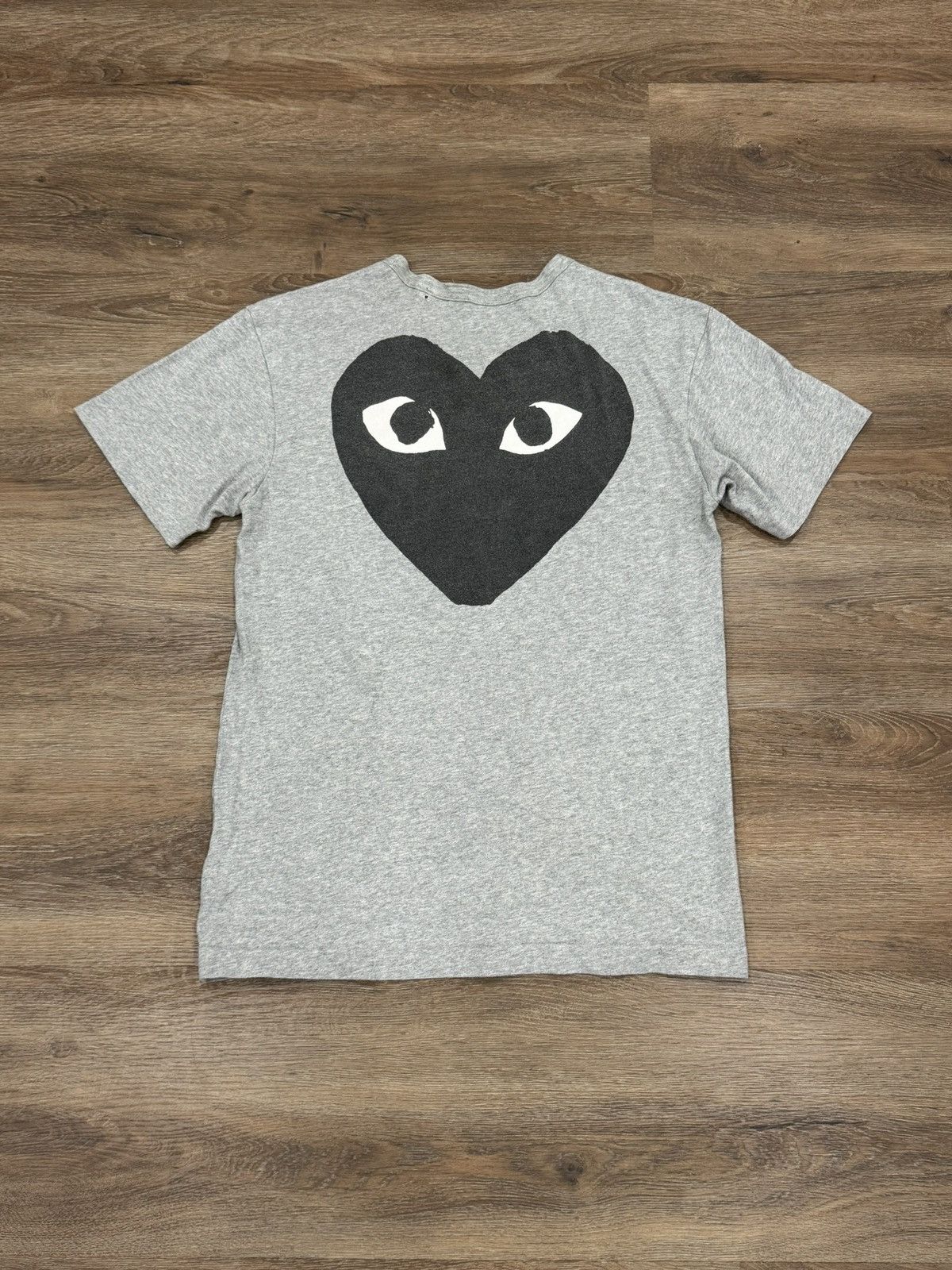 Comme des Garcons Comme Des Garçons Play Big Text Logo Tee Heather Grey Size US M / EU 48-50 / 2 - 2 Thumbnail