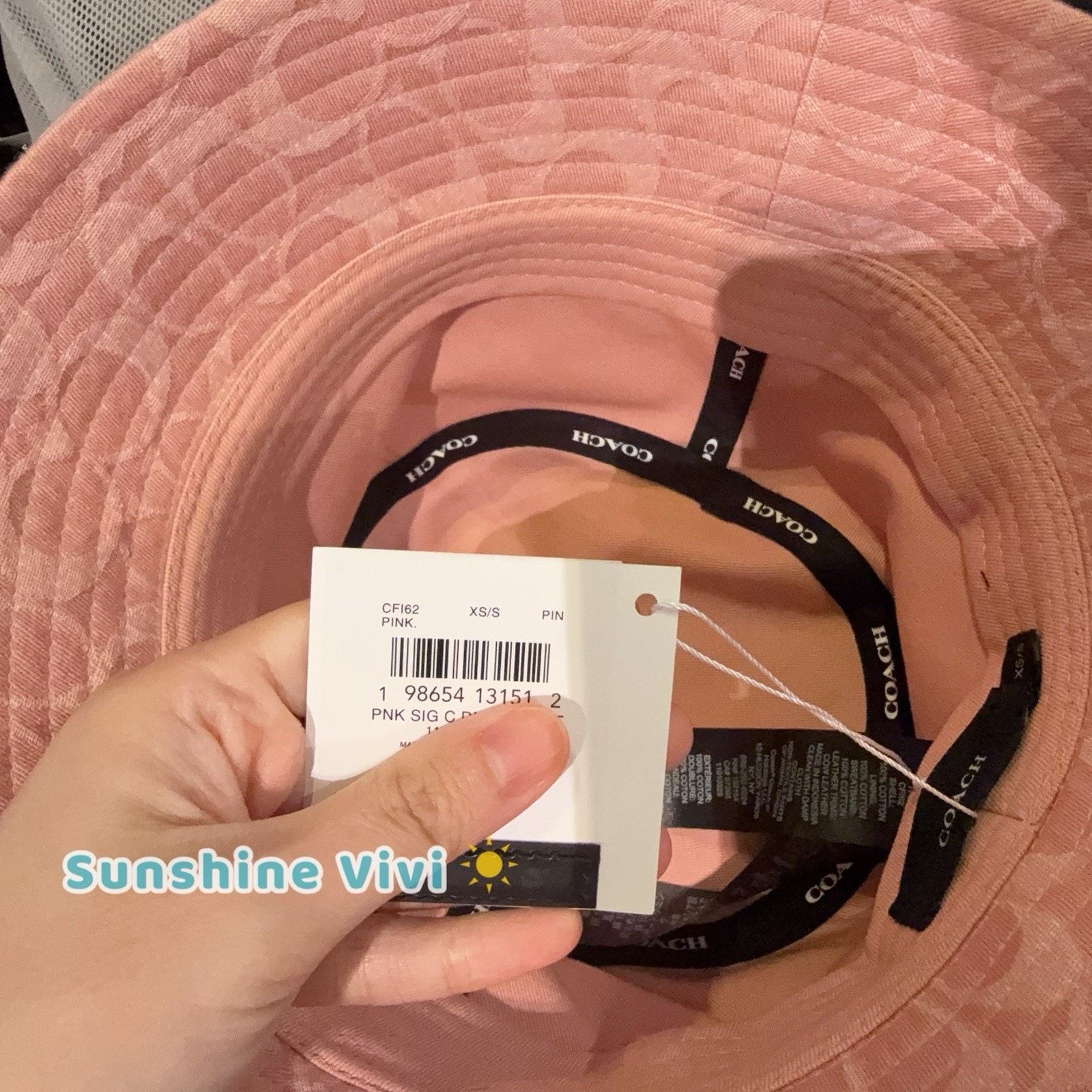 NWT! Coach CFI62 Women\'s Signature Denim Bucket Hat In Pink Size M/L Coach Women main image 2