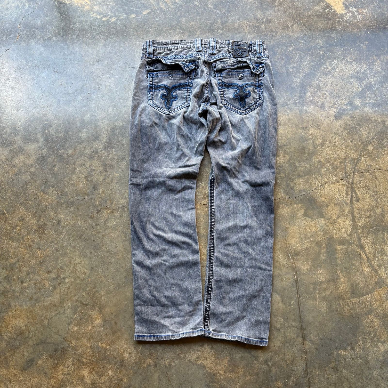 Rock Revival Vintage y2k Faded Grey Rock Revival Blue Jeans Size US 36 / EU 52 - 1 Thumbnail