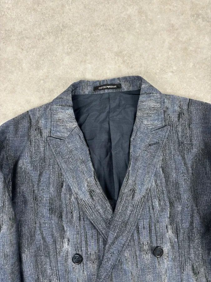 Emporio Armani AW2019 Emporio Armani Double-Breasted Metallic Textured Blazer Jacket Size 44R - 4 Thumbnail