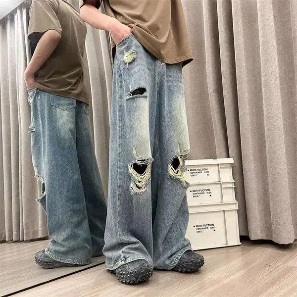 VIBE hiphop three-dimensional rose embroidery ins jeans Size US 32 / EU 48 - 3 Thumbnail