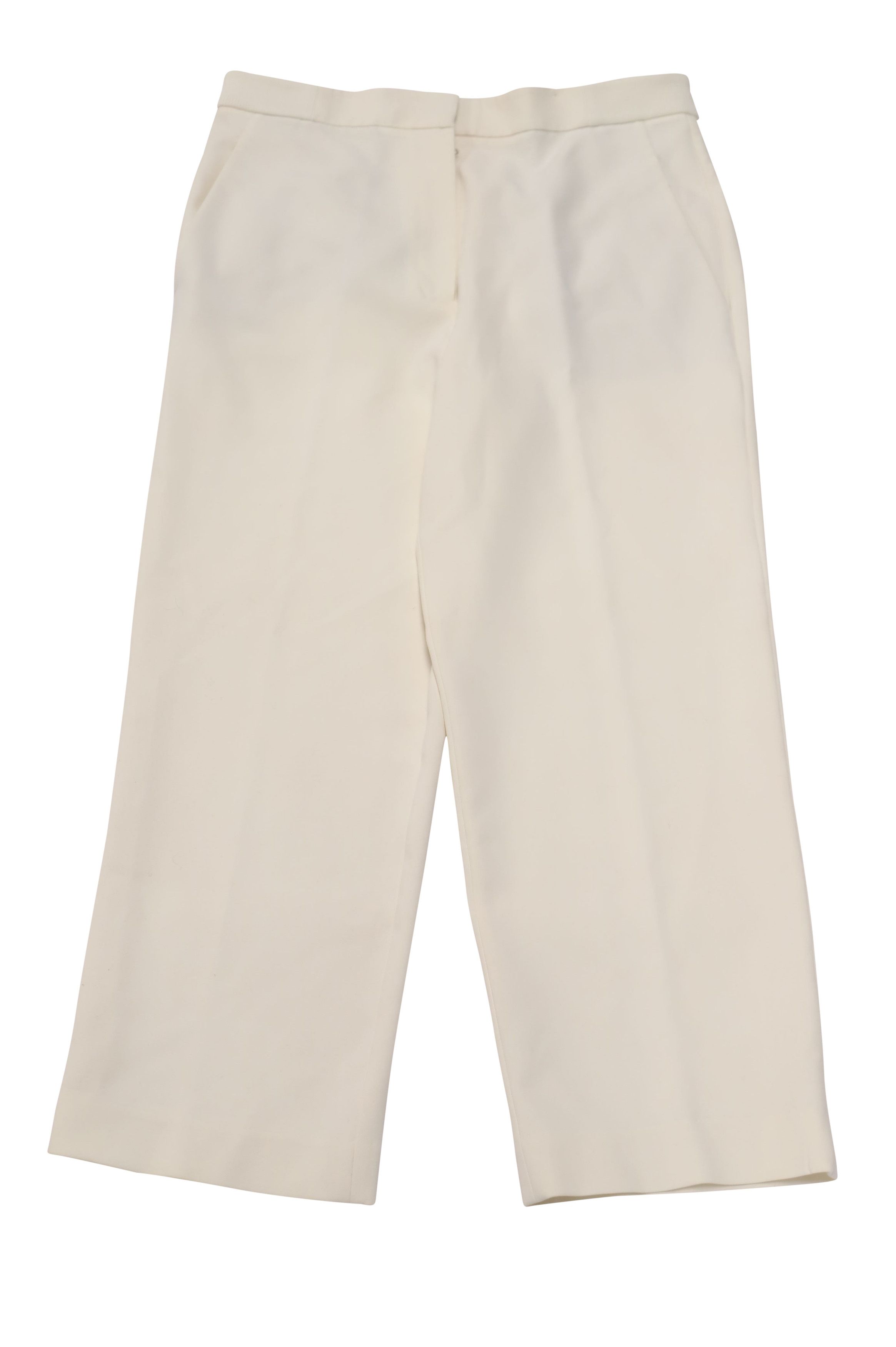 Tibi TIbi Anson Stretch Cropped Skinny Pants in Ivory Polyester Size 27" / US 4 / IT 40 - 1 Thumbnail