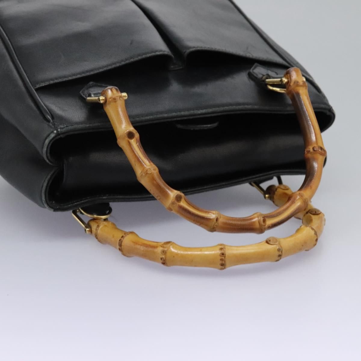 Gucci GUCCI Bamboo Hand Bag Leather Black Gold 000 2122 000 2122 Size ONE SIZE - 7 Thumbnail