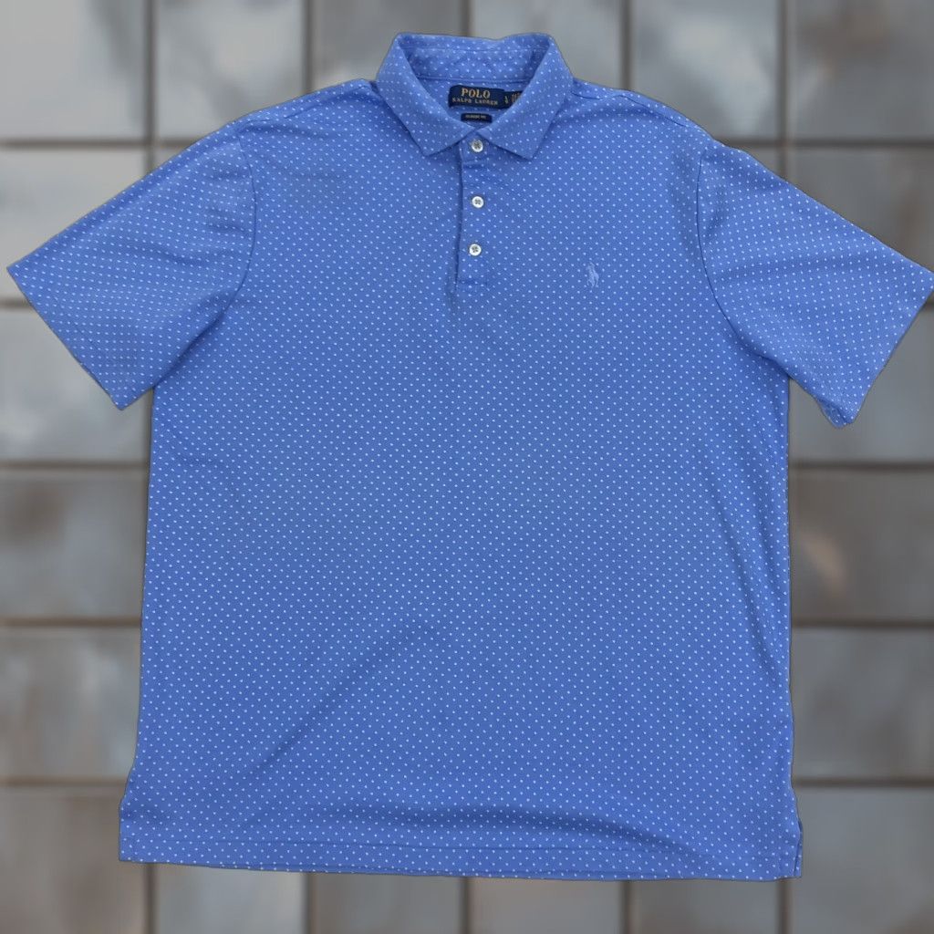 Polo Ralph Lauren Polo Ralph Lauren Polo Shirt Short Sleeve Blue Polka Dot Classic Fit Men's Size L Size US L / EU 52-54 / 3 - 1 Thumbnail