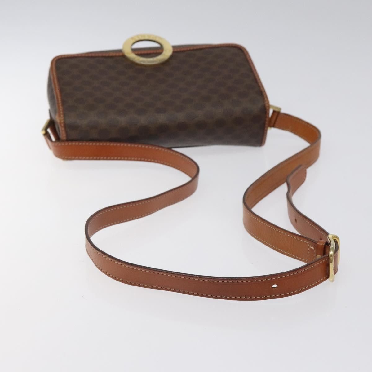 Celine CELINE Macadam Canvas Circle Shoulder Bag Pvc Leather Brown Size ONE SIZE - 7 Thumbnail